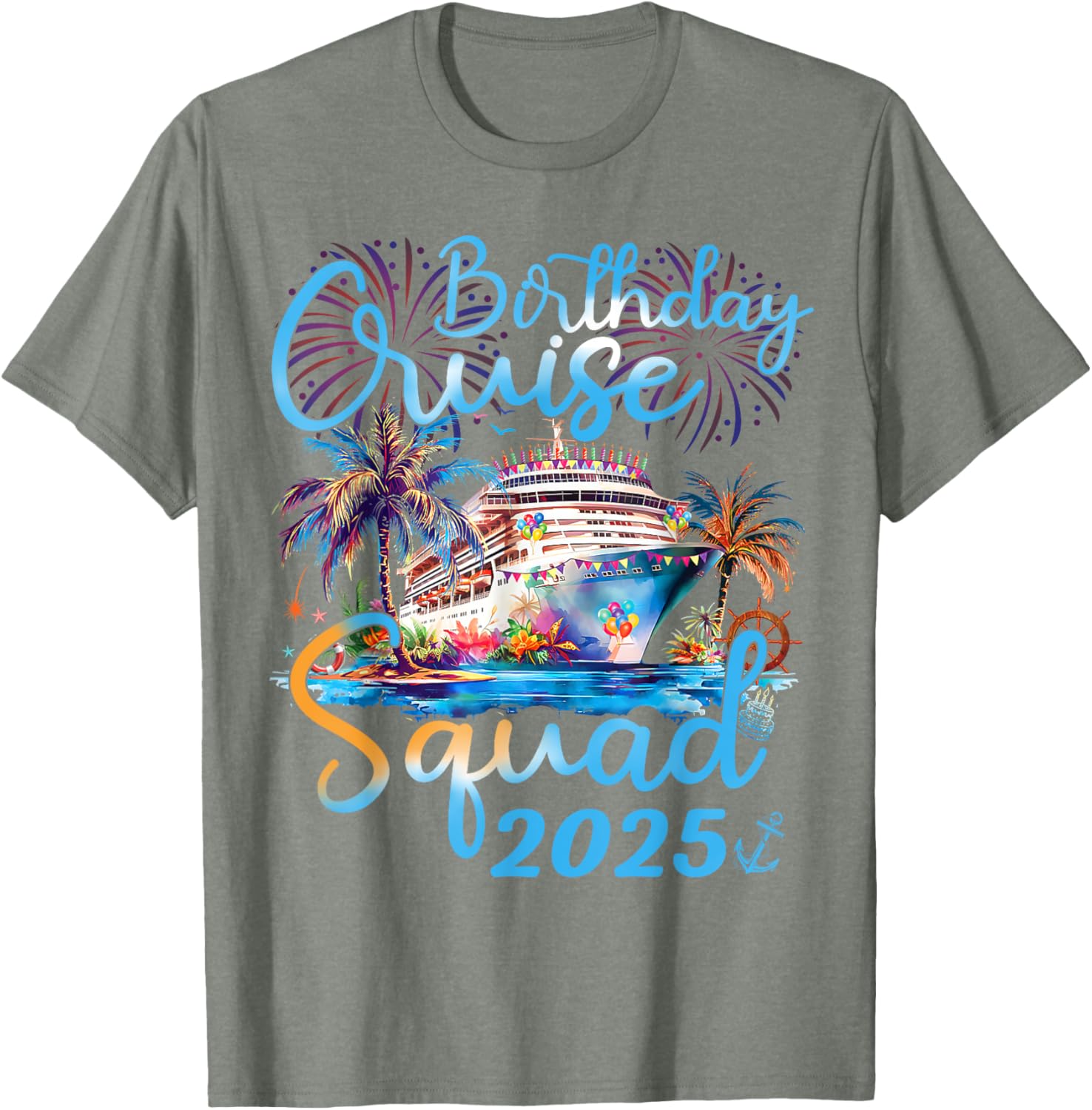 Birthday Cruise Squad 2025 Family Vacation T-Shirt for Celebrations - 5