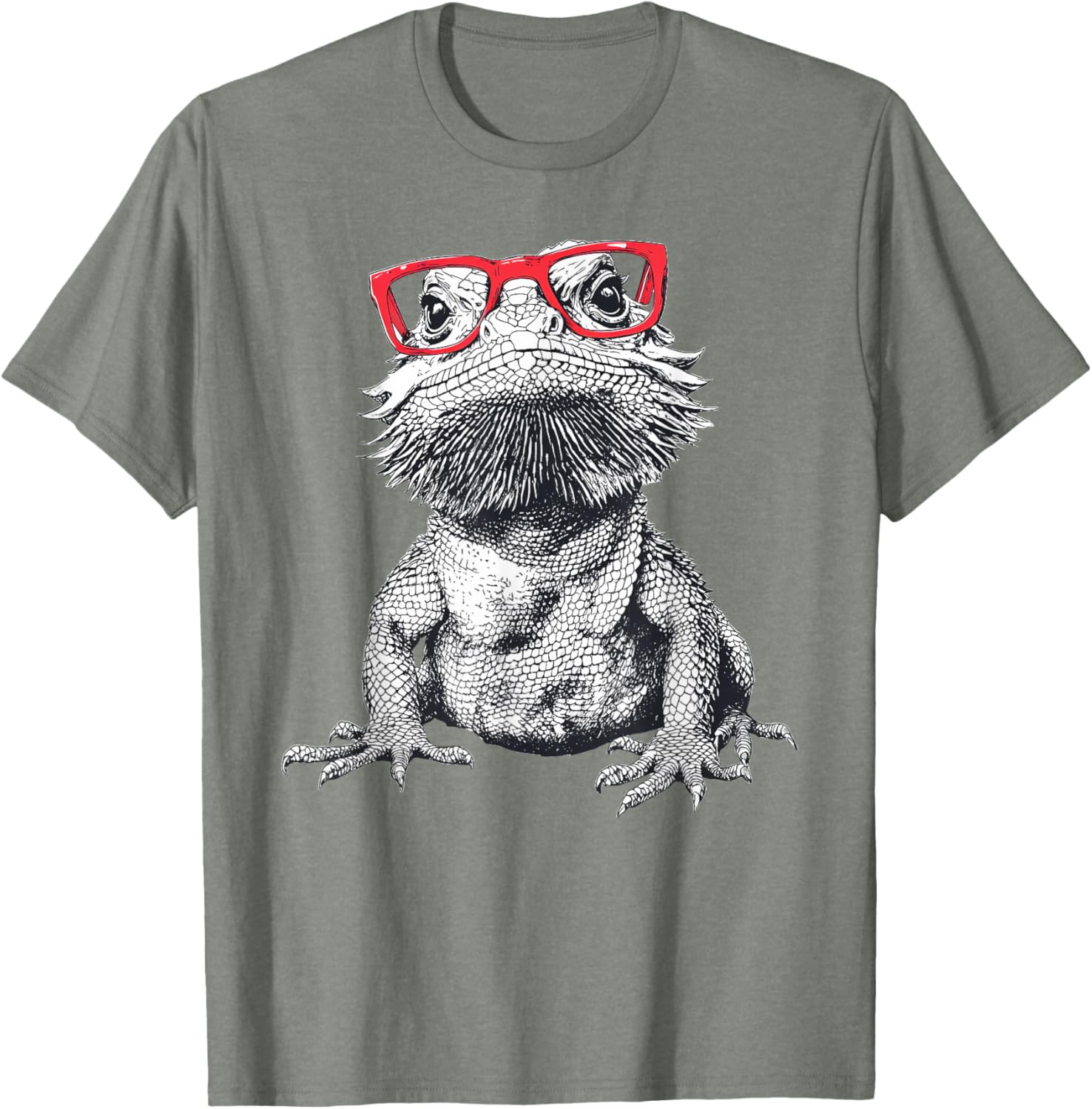 Cool Bearded Dragon Nerdy Glasses T-Shirt for Fun Animal Lovers - 6