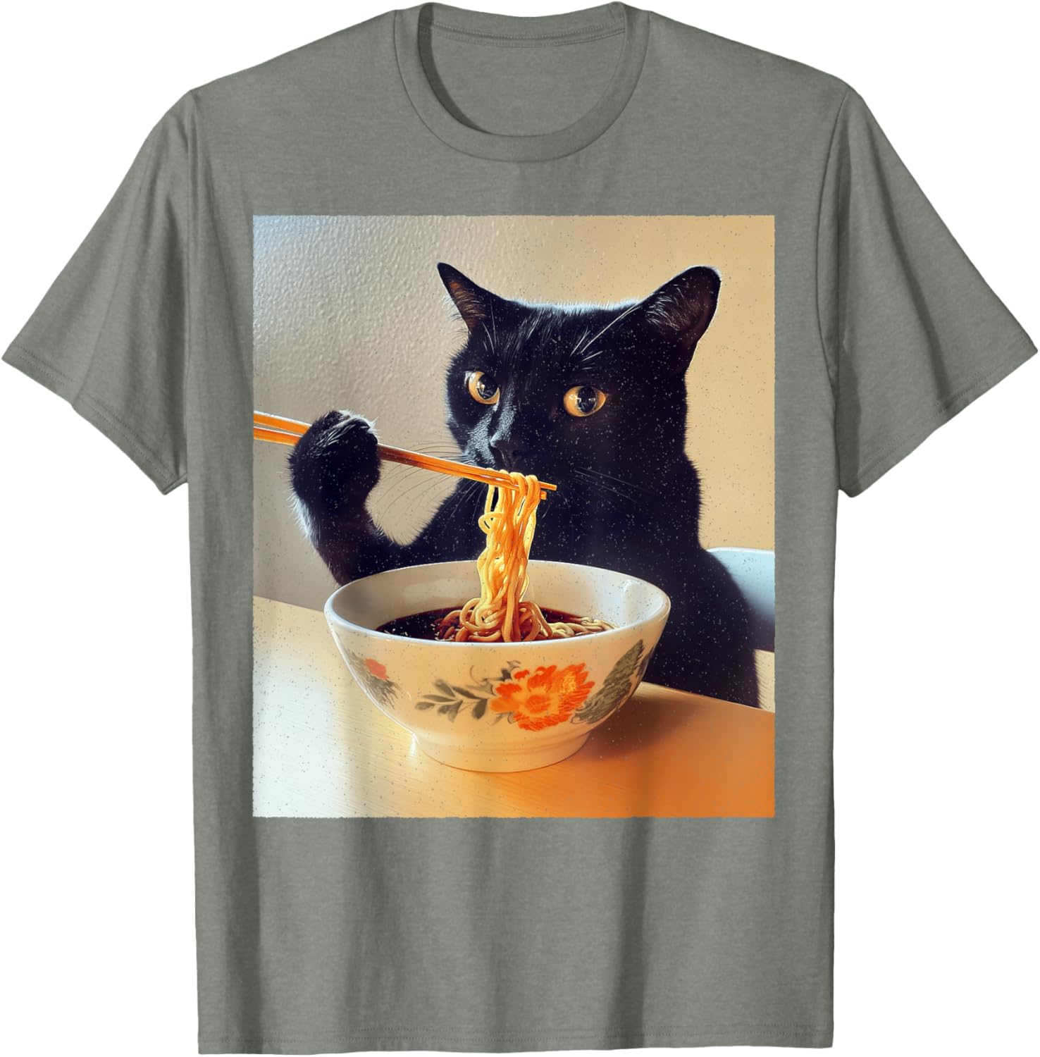 Funny Black Cat Ramen Lover T-Shirt for Noodle Enthusiasts - 10