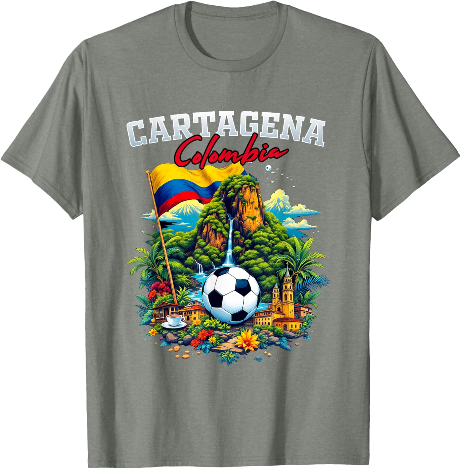 Cartagena Colombian Flag T-Shirt - Stylish Souvenir Apparel for Pride - 8
