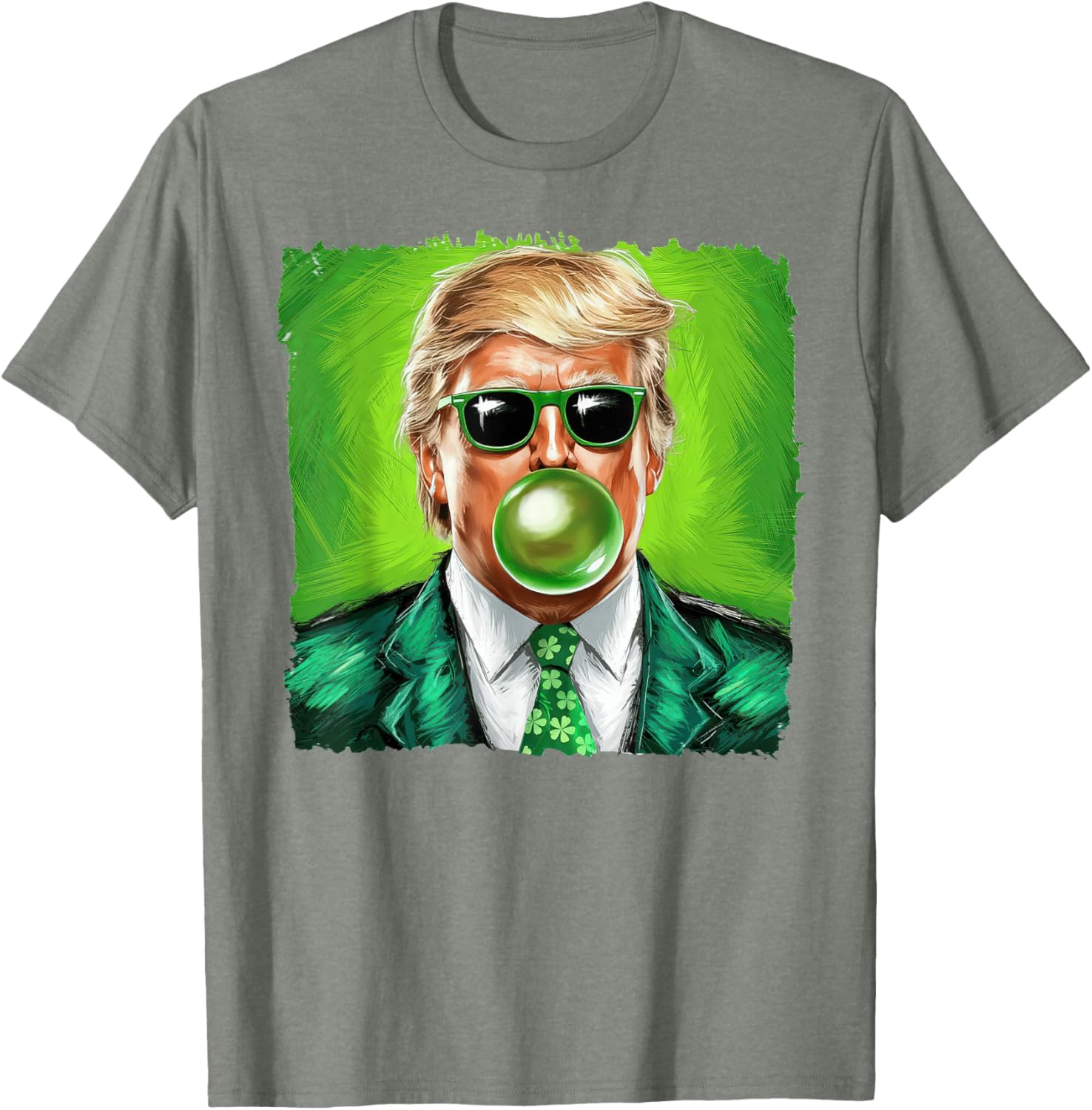 Trump Bubble Gum Sunglasses St. Patrick's Day T-Shirt for Fun Celebrations - 14
