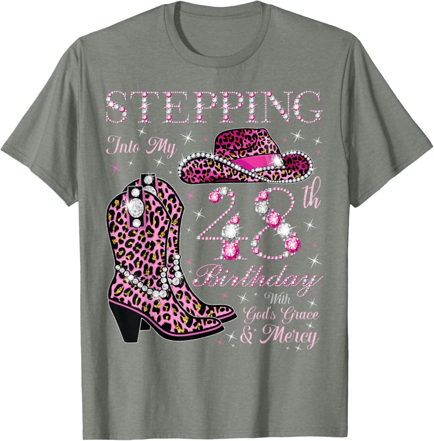 Celebrate 48 With Grace and Mercy T-Shirt for Birthday Joy and Blessings - 1