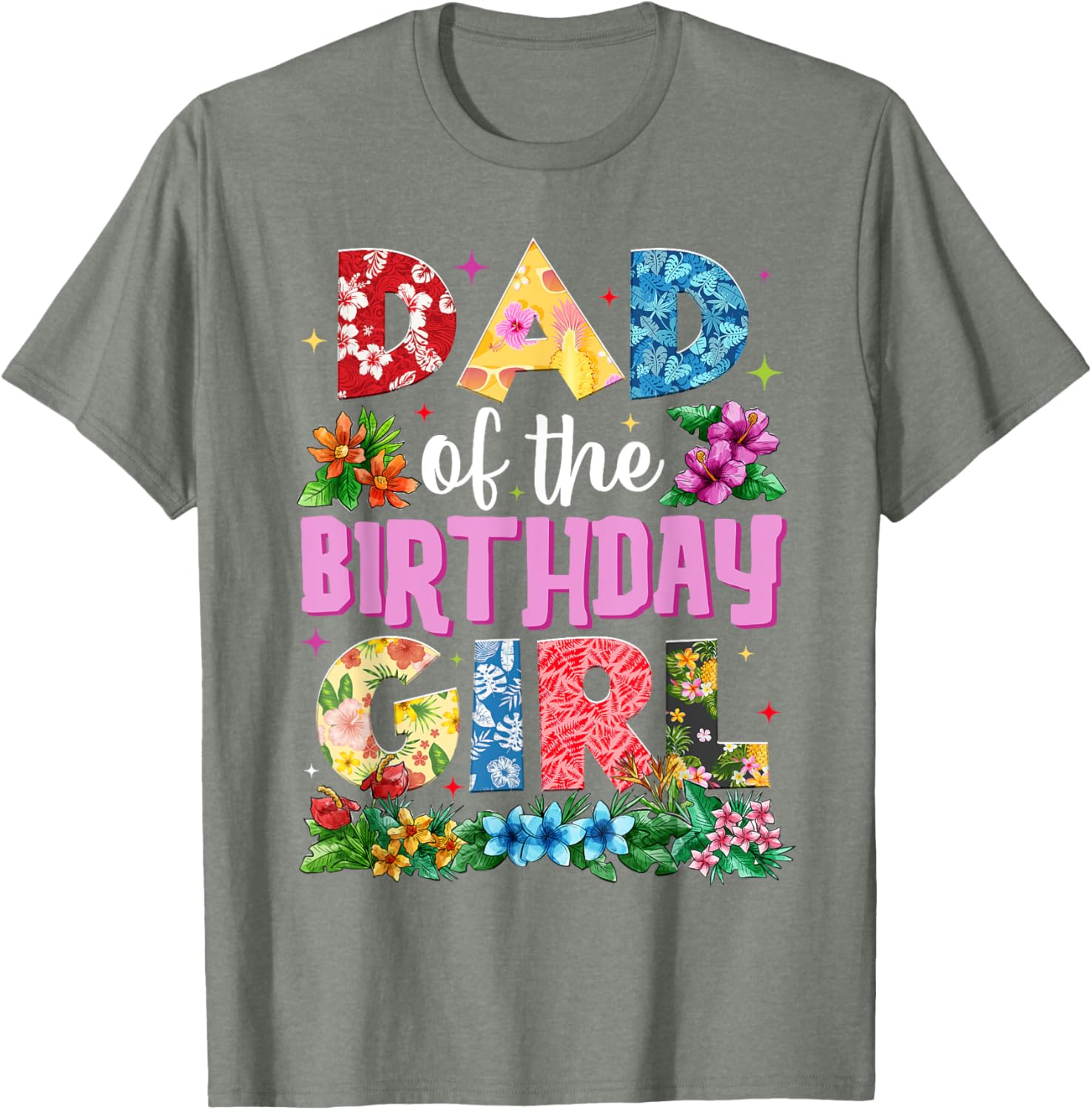 Dad of Birthday Girl Hawaii Party Matching Family T-Shirt for Fun Celebrations - 19