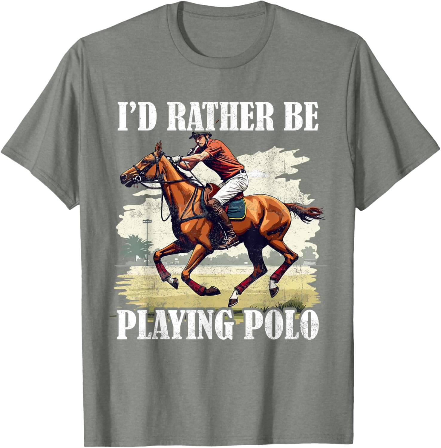 Stylish Polo Player T-Shirt for Equestrian Sports and Horseback Riding - 1