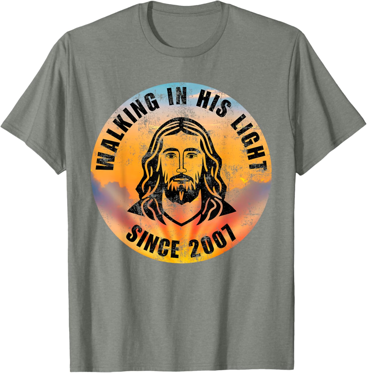 Christian Positivity Quote T-Shirt Walking In His Light Since 2007 - 24