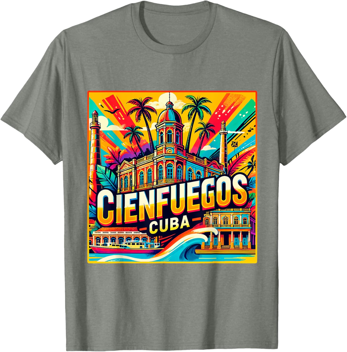 Cienfuegos Cuba Vintage Retro T-Shirt for Family Trips and Adventures - 19