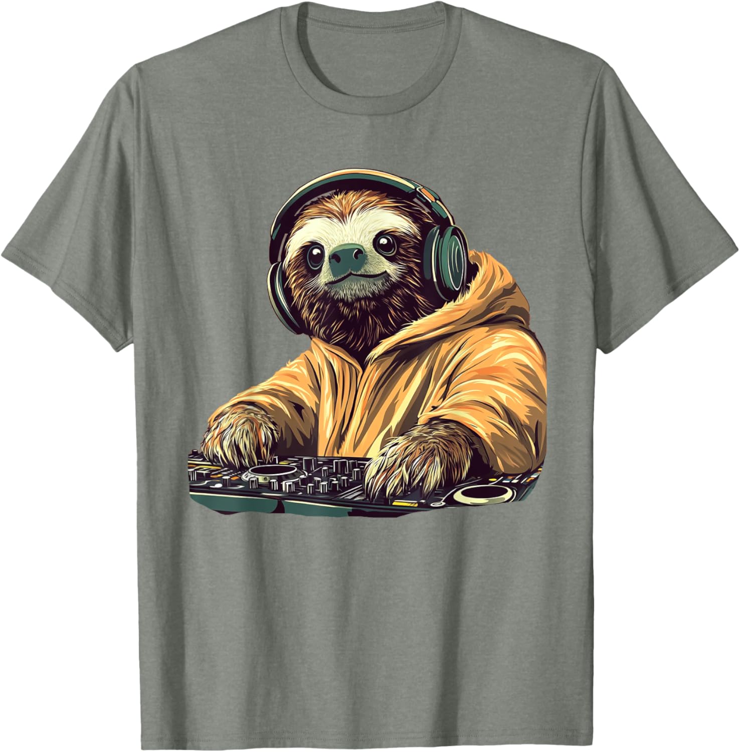 DJ Sloth Slow Jam Heat Costume T-Shirt for Fun Music Lovers - 13