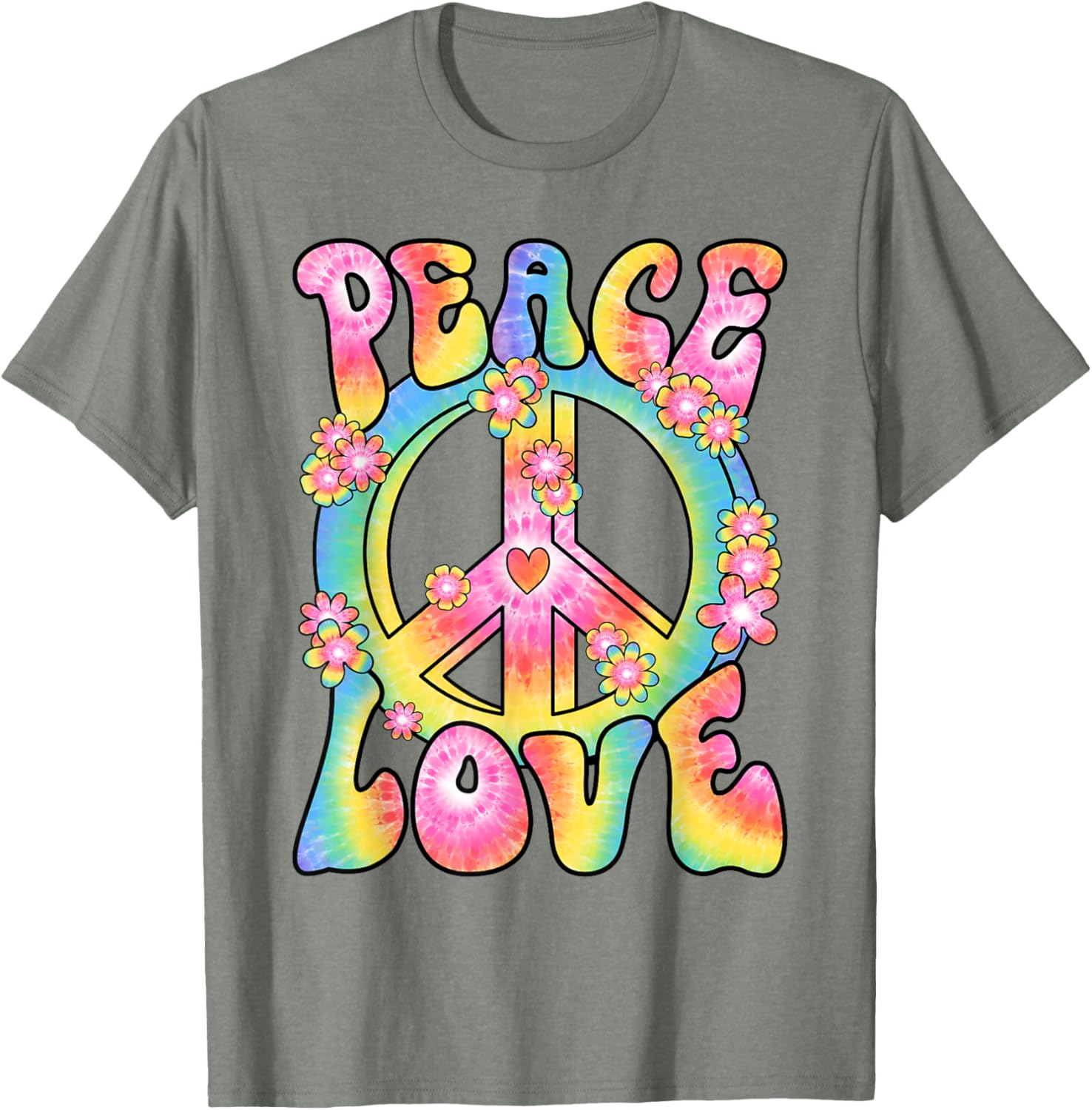Retro Hippy Costume T-Shirt Peace Love 60s 70s Vintage Outfit - 27