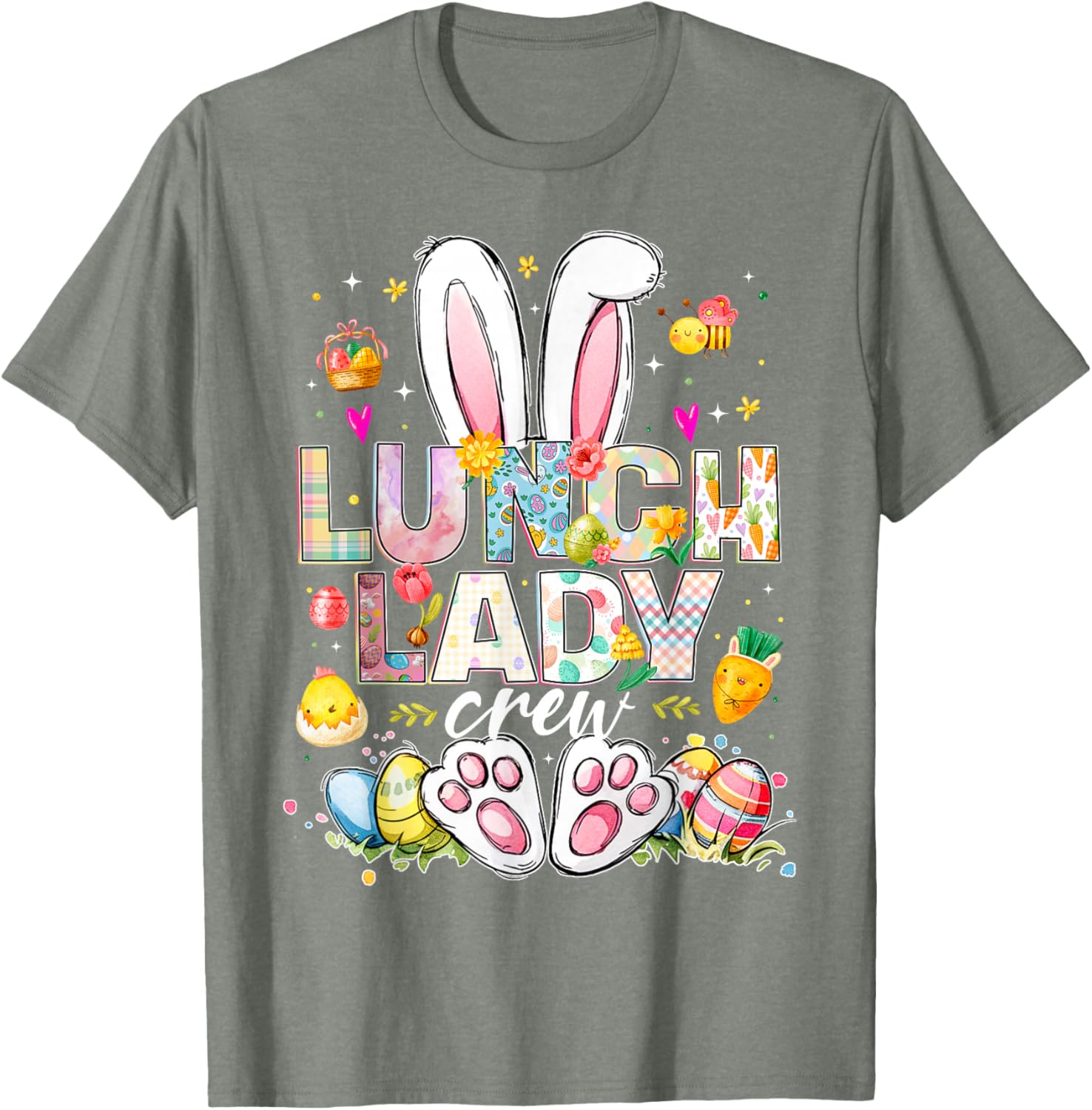 Funny Bunny Lunch Lady Easter T-Shirt for Cafeteria Workers - 3