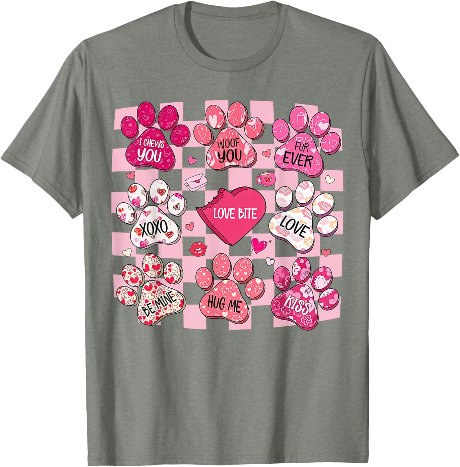 Cute Dog Paw Heart T-Shirt for Valentine's Day - Perfect Gift for Dog Lovers - 18