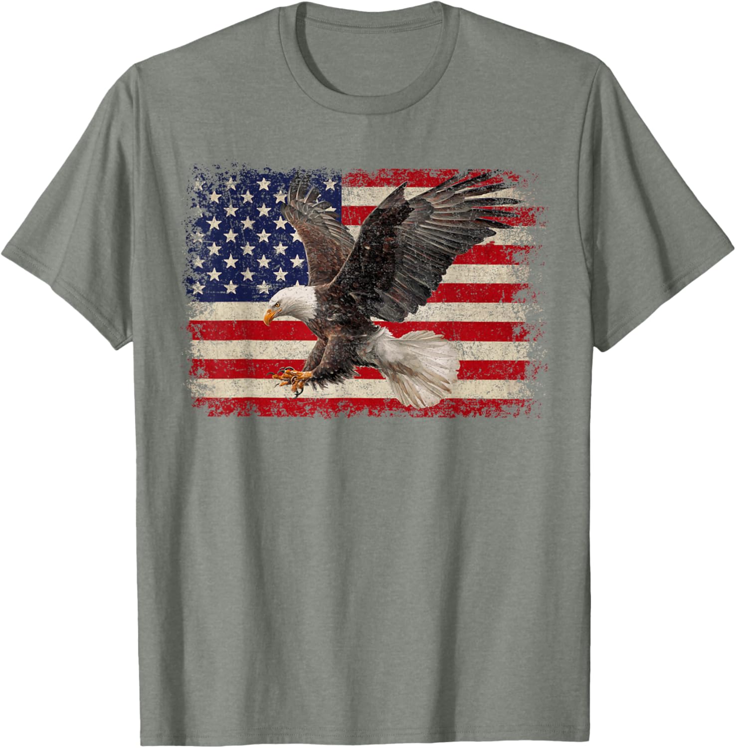 Patriotic Bald Eagle 4th of July T-Shirt with USA Flag Design - 9