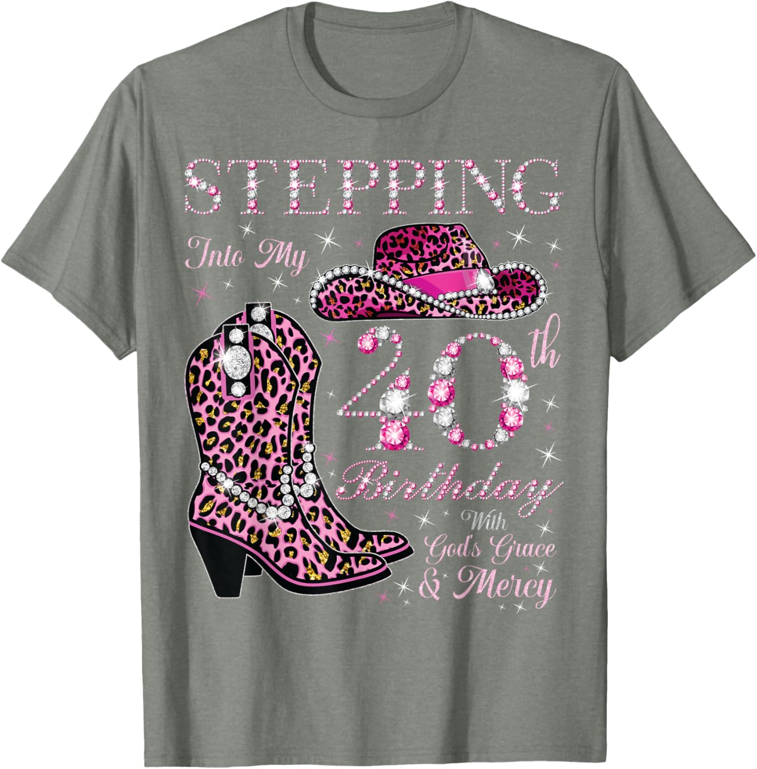 40th Birthday T-Shirt with God's Grace and Mercy for Celebrating Life - 13
