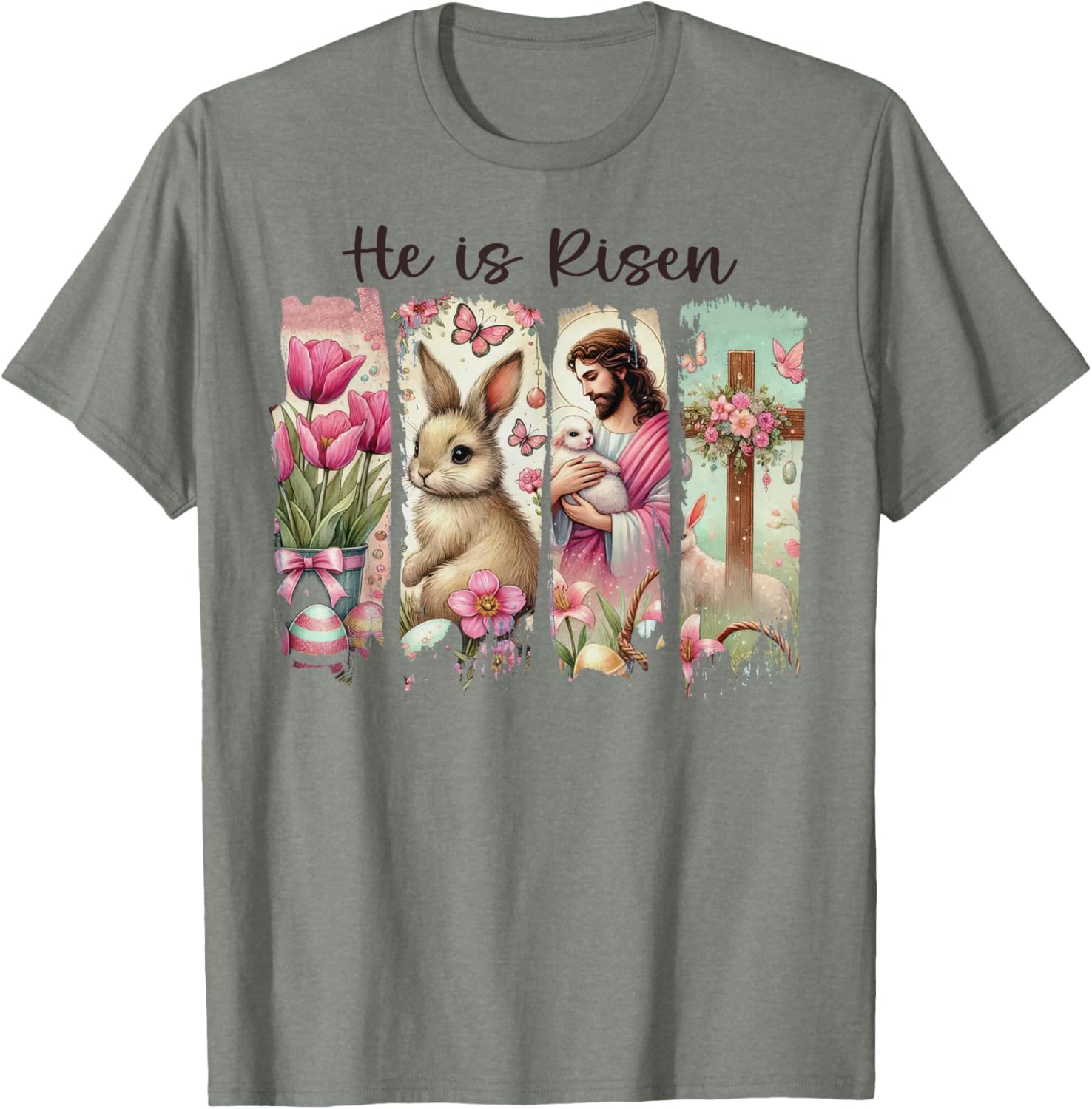 He is Risen Easter T-Shirt for Women - Inspirational Christian Apparel - 13