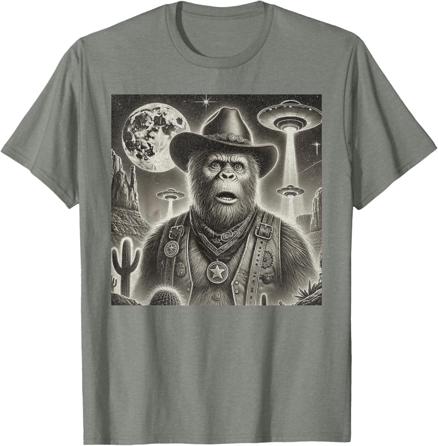 Bigfoot UFO Selfie T-Shirt for Fun Loving Alien Enthusiasts - 21