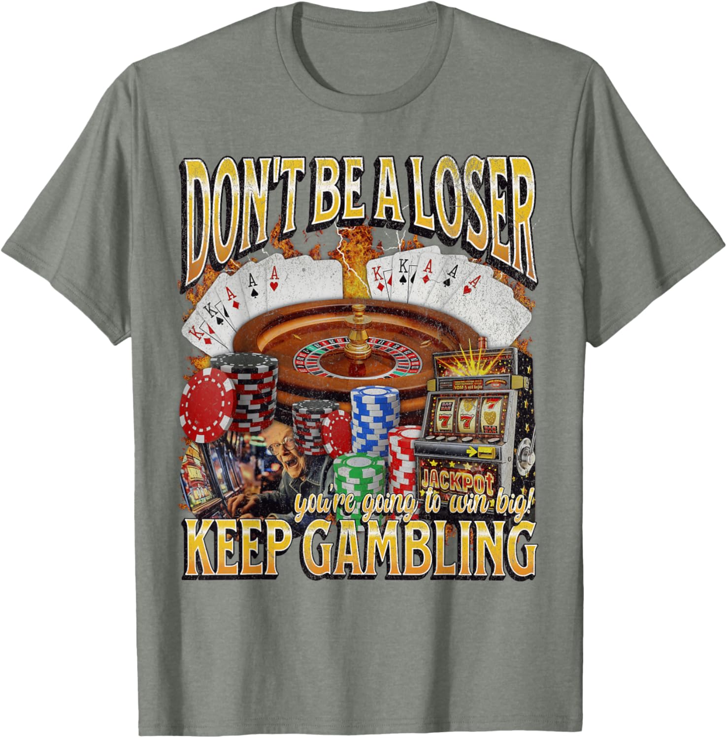 Funny Unhinged Gambling Bootleg Graphic T-Shirt for Fun Lovers - 10