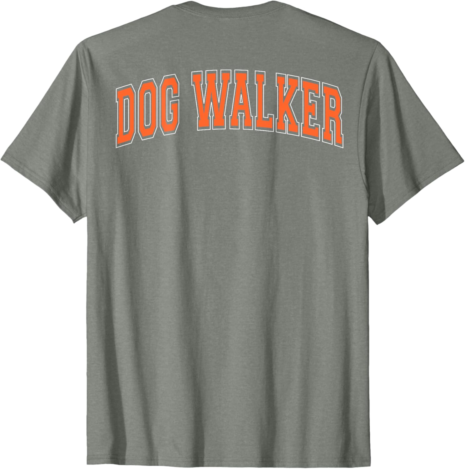 Retro Dog Walker T-Shirt with Arched Orange Letters for Pet Lovers - 4