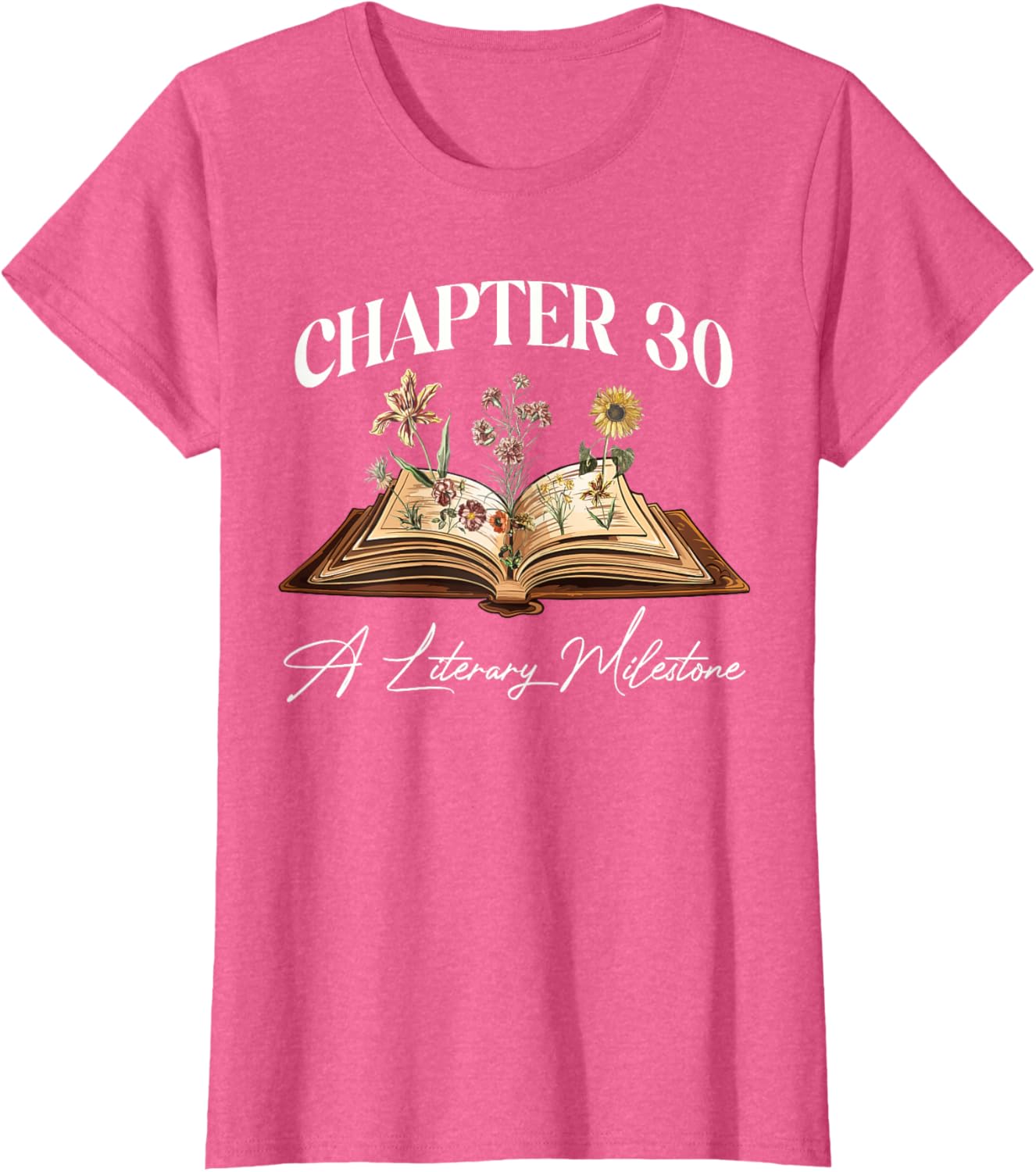 Wildflower Book Lover 30th Birthday T-Shirt for Nature Enthusiasts - 10