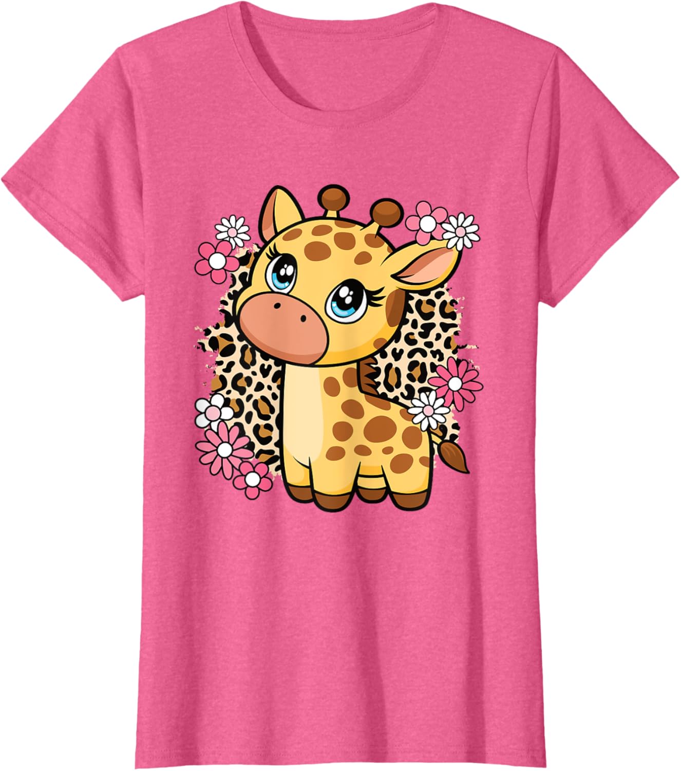 Cute Giraffe Flower T-Shirt for Women, Girls, and Kids - Perfect Gift! - 5
