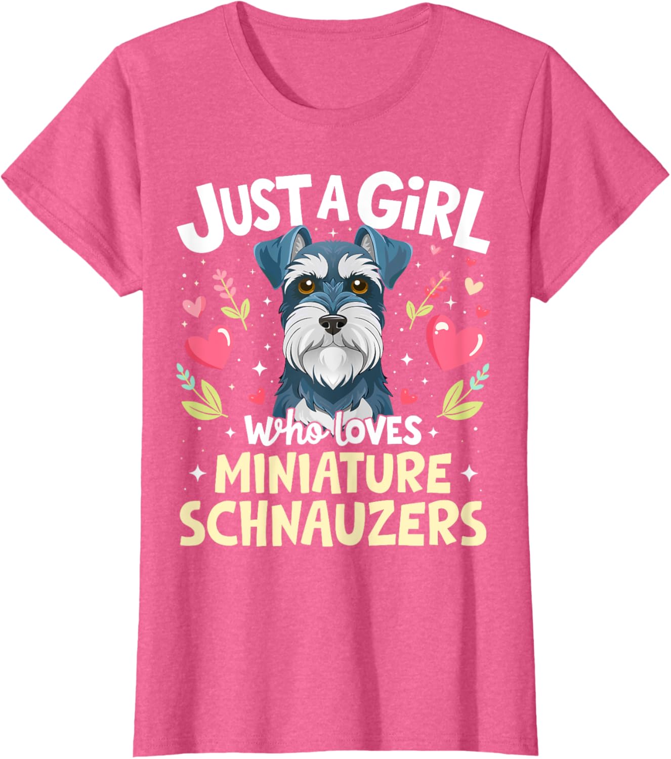 Cute Miniature Schnauzer Puppy T-Shirt for Dog Lovers Girls - 2