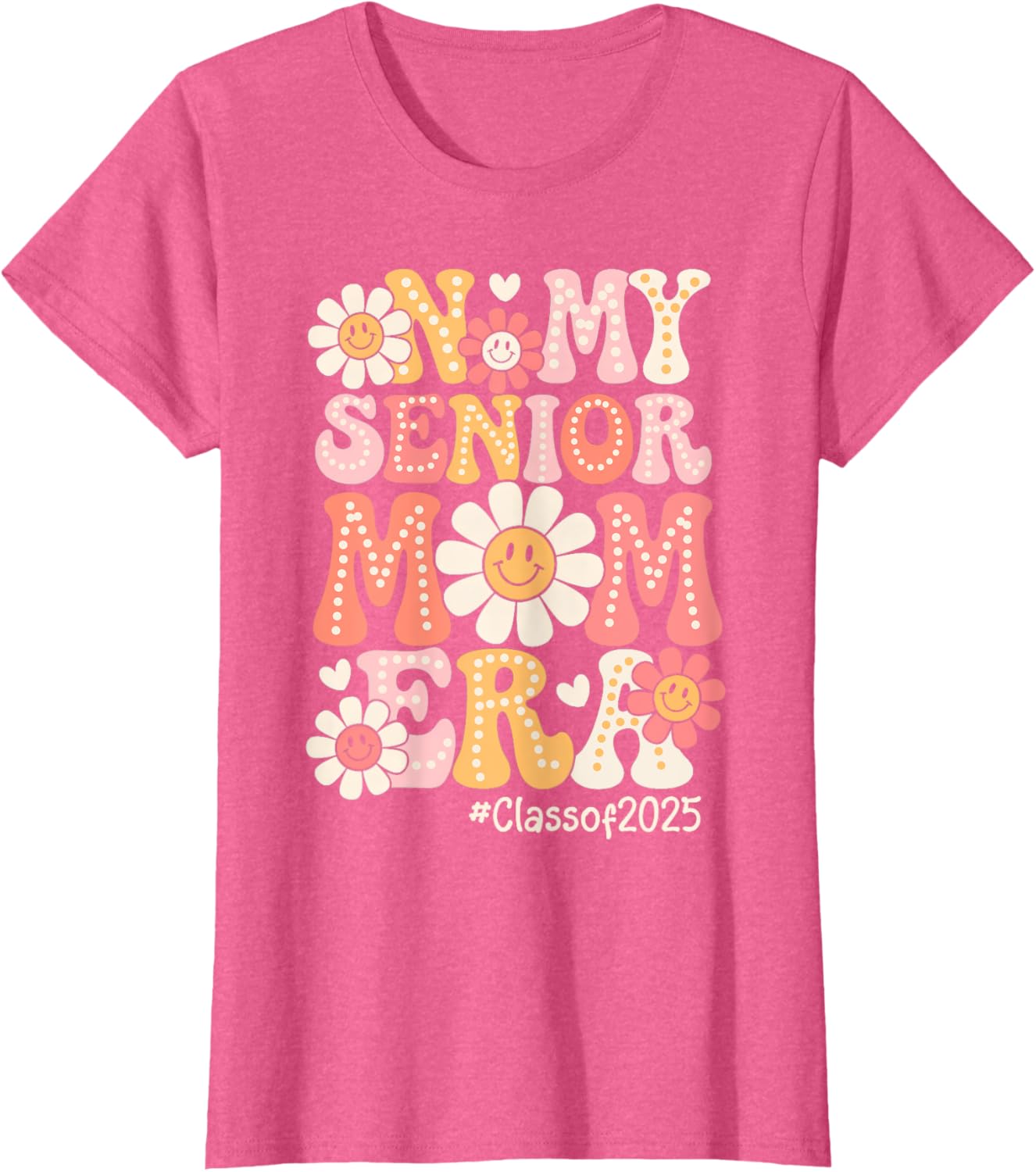 Groovy Senior Mom Era Class of 2025 T-Shirt for Proud Moms - 15