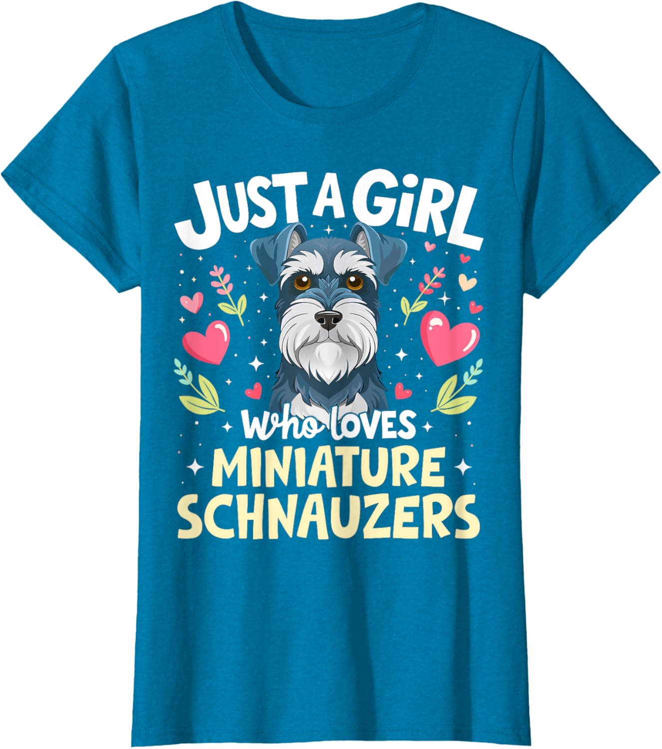 Cute Miniature Schnauzer Puppy T-Shirt for Dog Lovers Girls - 19