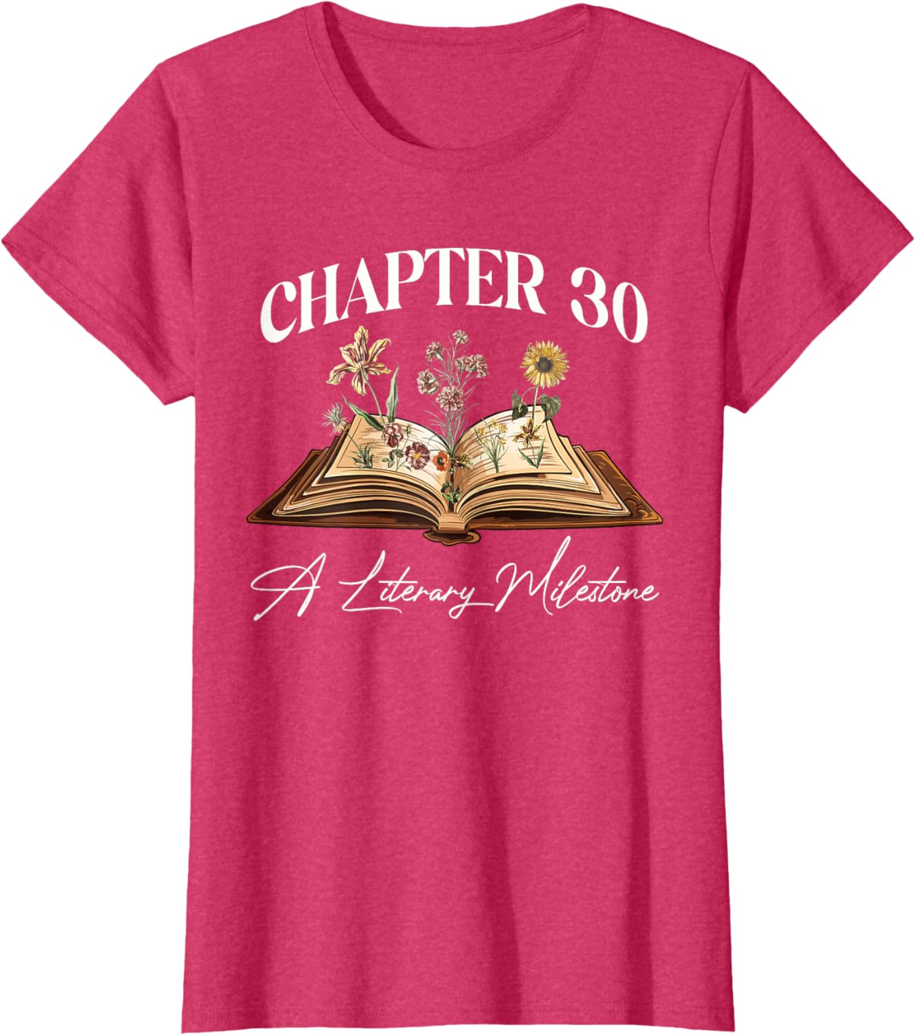 Wildflower Book Lover 30th Birthday T-Shirt for Nature Enthusiasts - 17