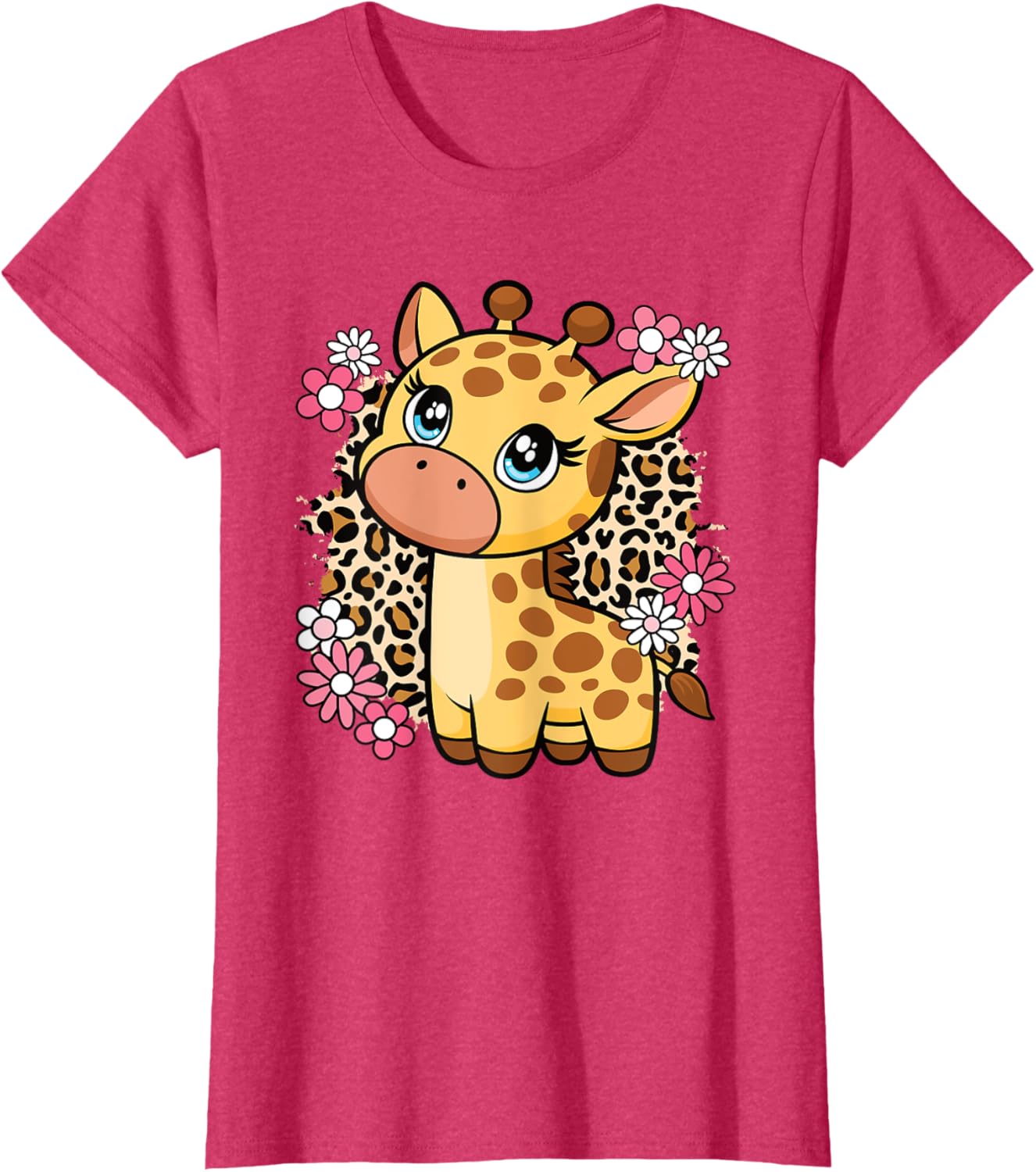 Cute Giraffe Flower T-Shirt for Women, Girls, and Kids - Perfect Gift! - 4