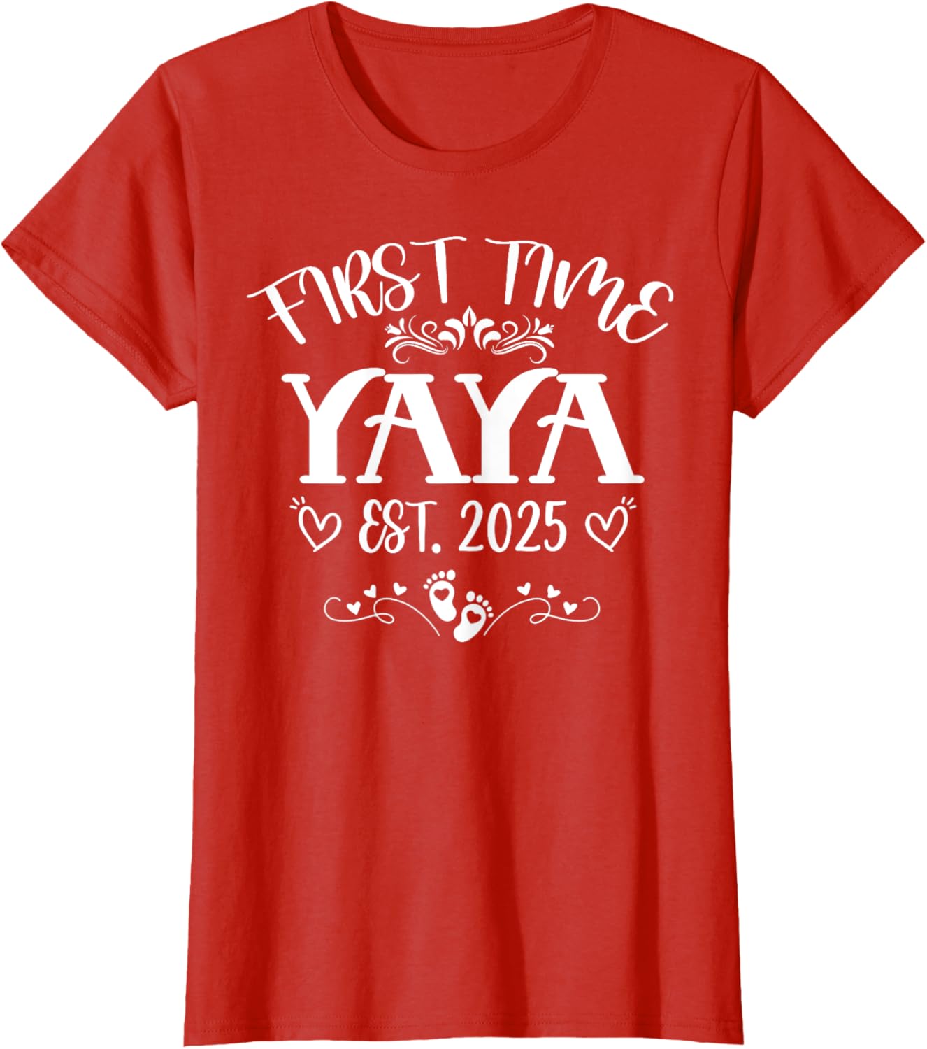 Womens First Time Yaya Est 2025 Soon to Be Mom Mother's Day T-Shirt - 2