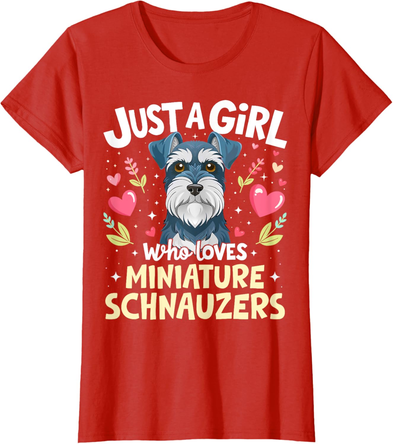 Cute Miniature Schnauzer Puppy T-Shirt for Dog Lovers Girls - 10