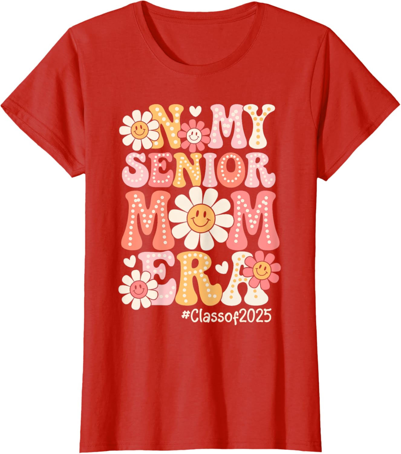 Groovy Senior Mom Era Class of 2025 T-Shirt for Proud Moms - 8