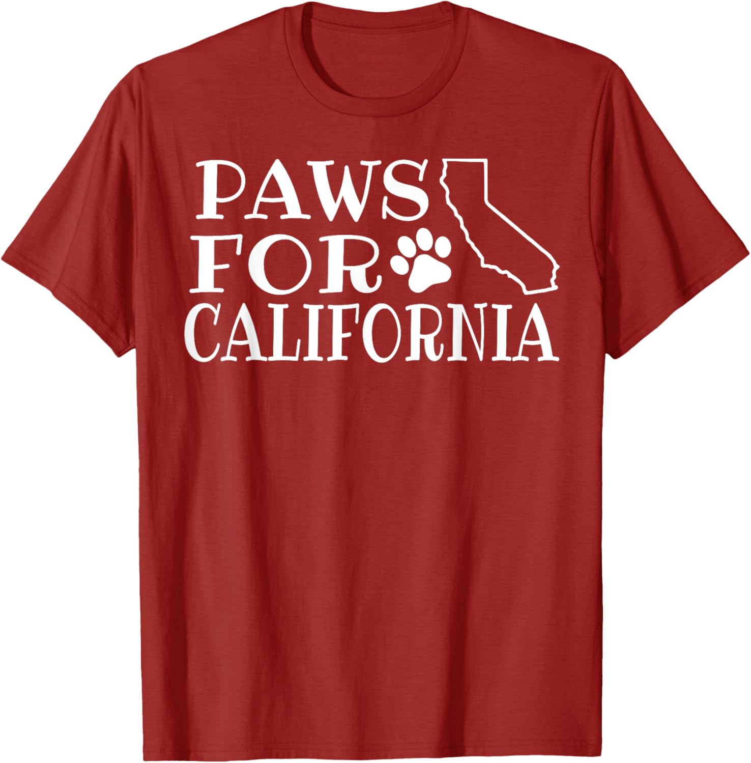 Paws For California Short Sleeve Tee for Adults and Kids - Black Small - 12