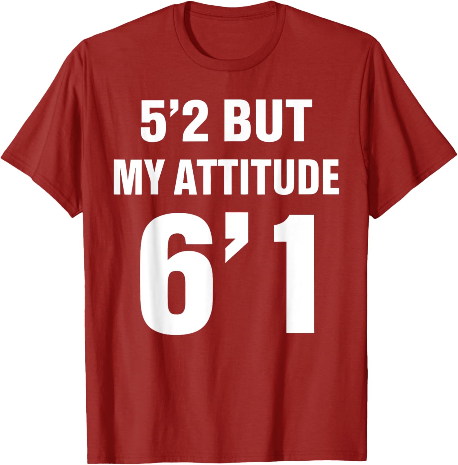 Funny 5'2 But My Attitude 6'1 T-Shirt for Men and Women - Cool Quote Tee - 25