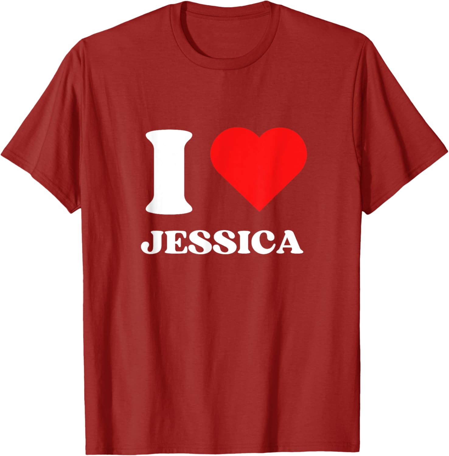 I Love Jessica Y2K Heart Graphic Valentine's Day T-Shirt for Women - 14