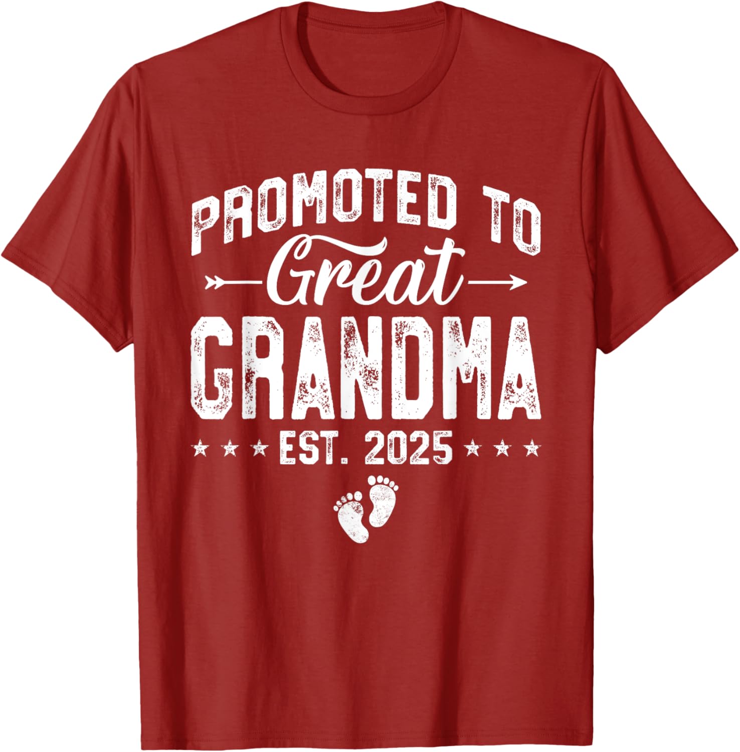 Promoted to Great Grandma 2025 Cute T-Shirt for New Grandparents - 3