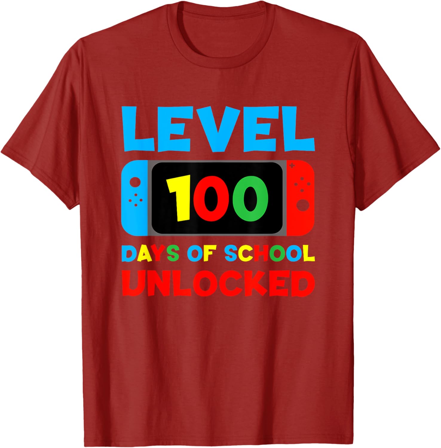 Level 100 Days of School Unlocked T-Shirt for Kids and Teens - 18