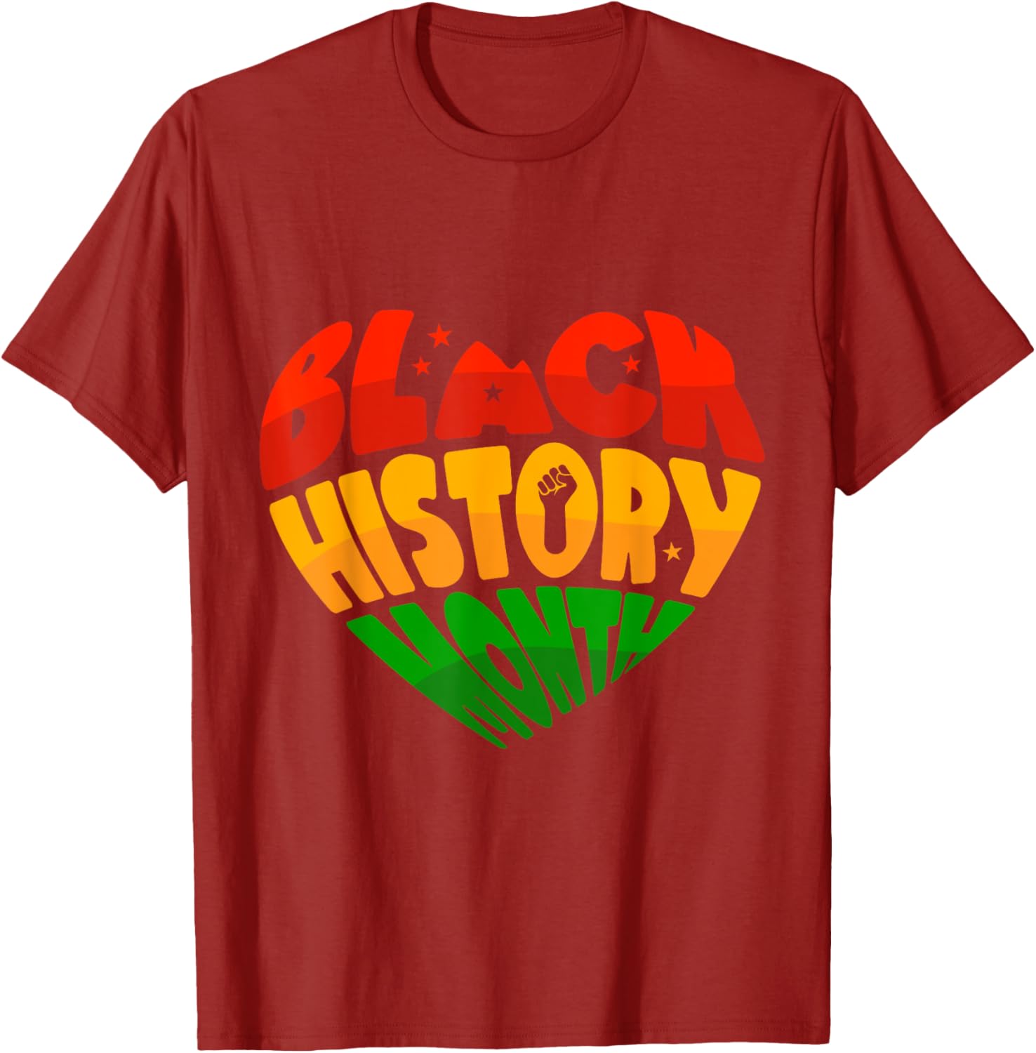 Celebrate Black History Month Heart & Fist T-Shirt for Women, Men & Kids - 6