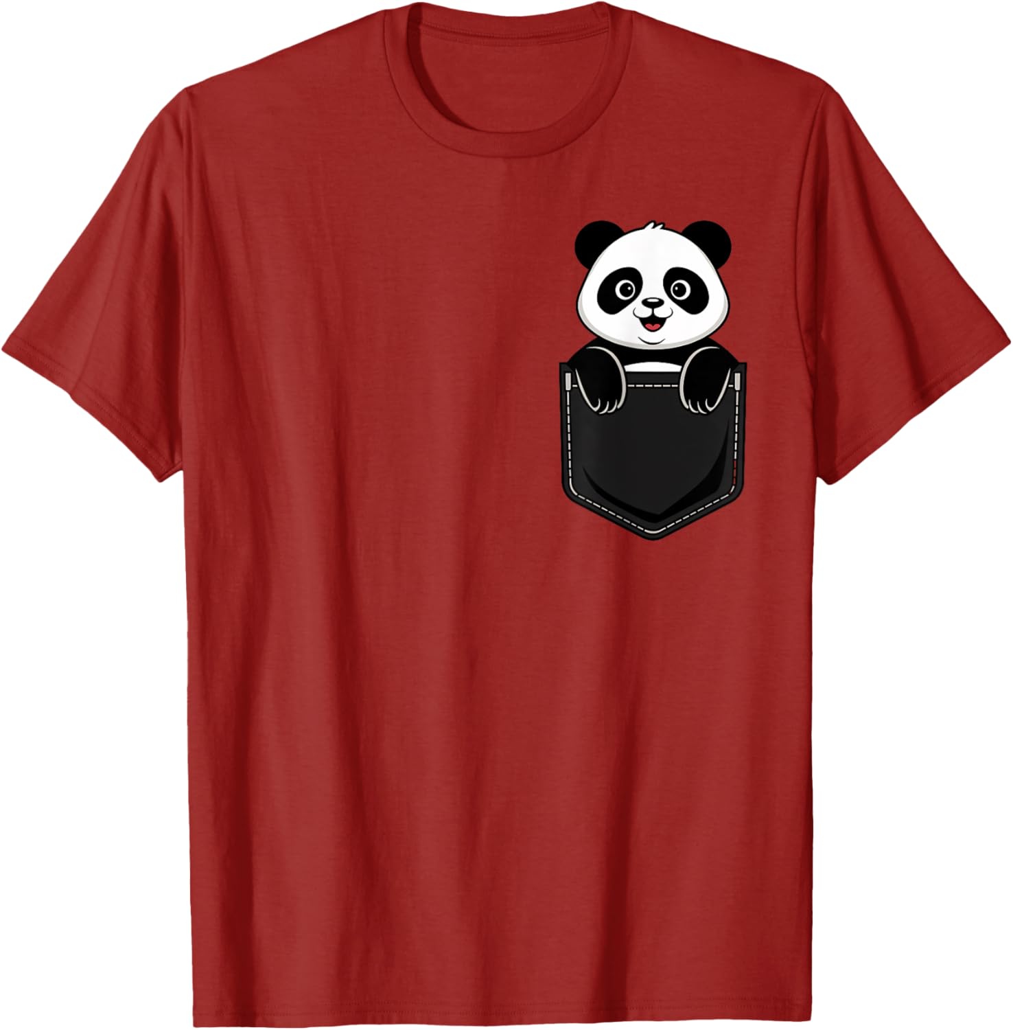 Cute Funny Panda T-Shirt for Men and Women Pocket Animal Design - 13
