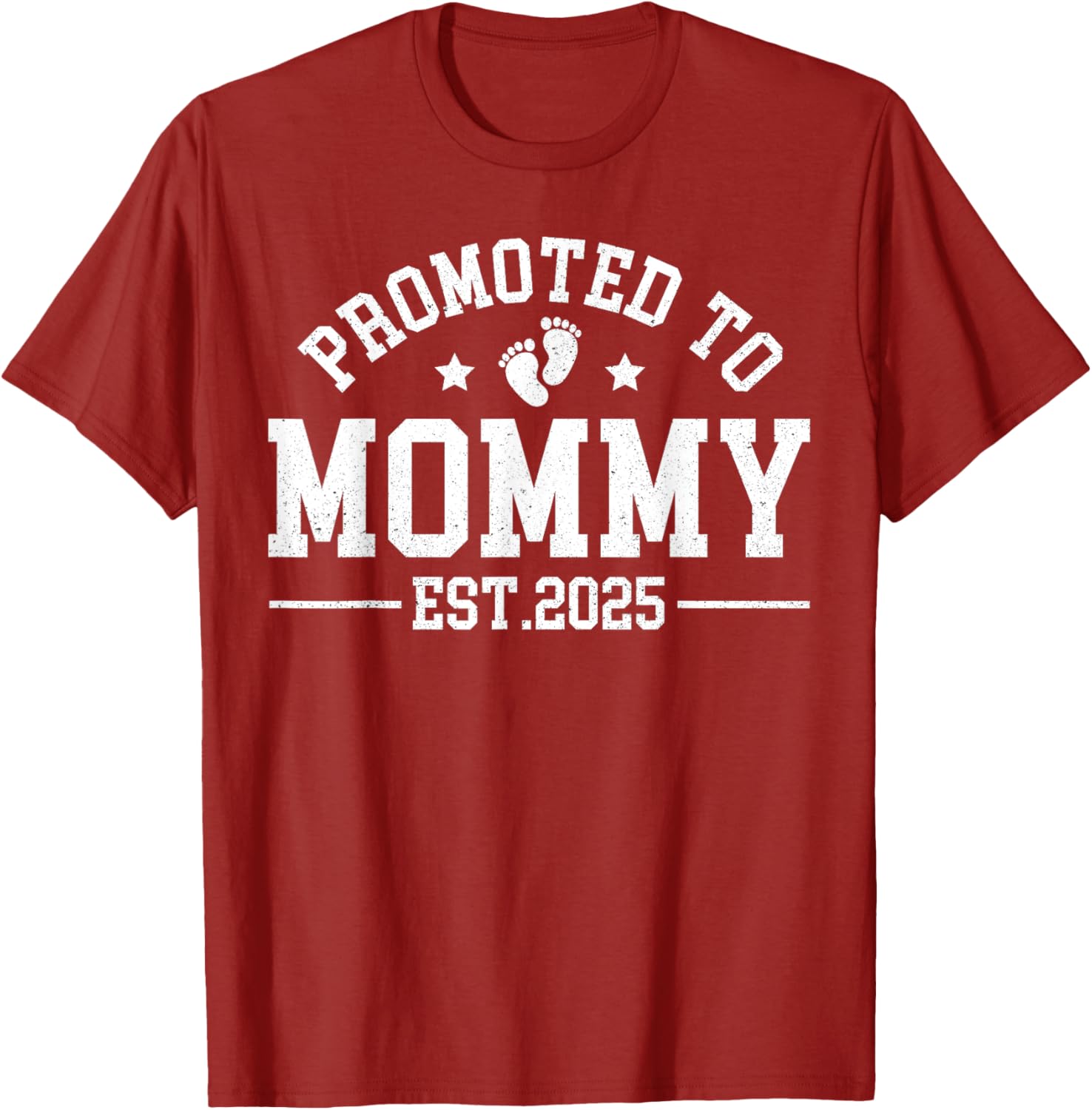 Promoted To Mommy Est 2025 Matching Baby Announcement T-Shirt - 2