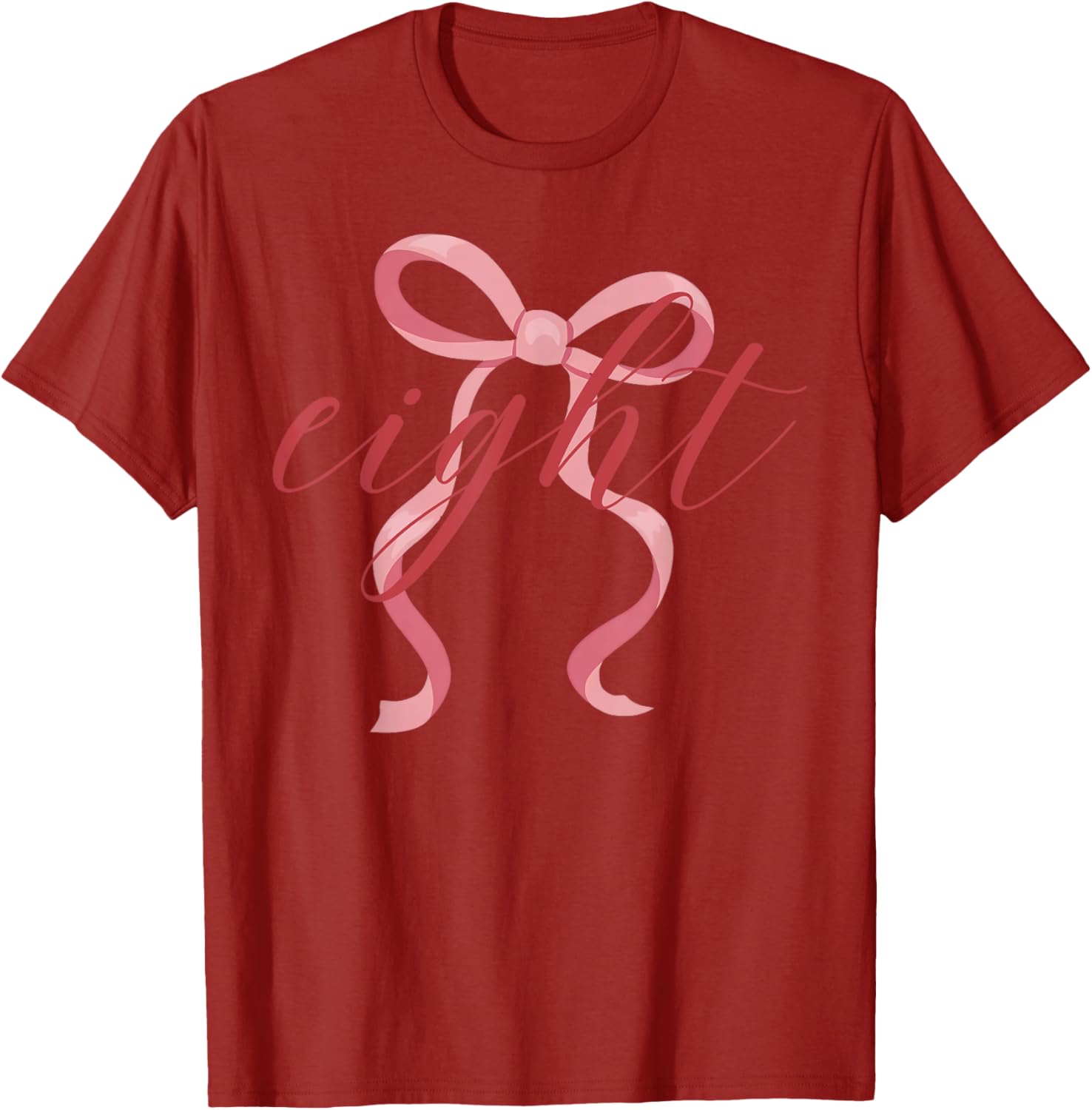 Pink Coquette Bow T-Shirt for 8 Year Old Girl's Birthday Celebration - 6