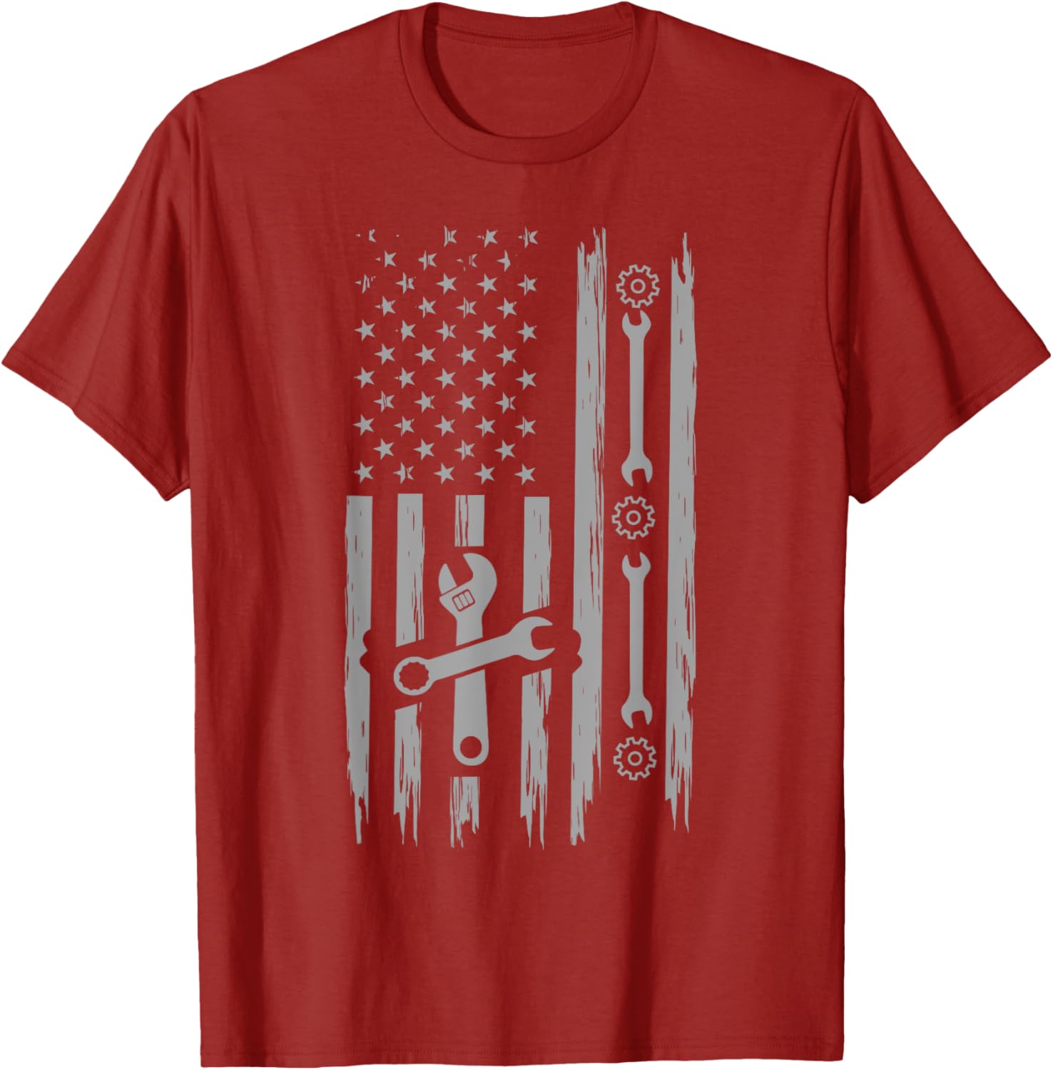 Patriotic American Mechanic Flag T-Shirt for Car Enthusiasts - 7
