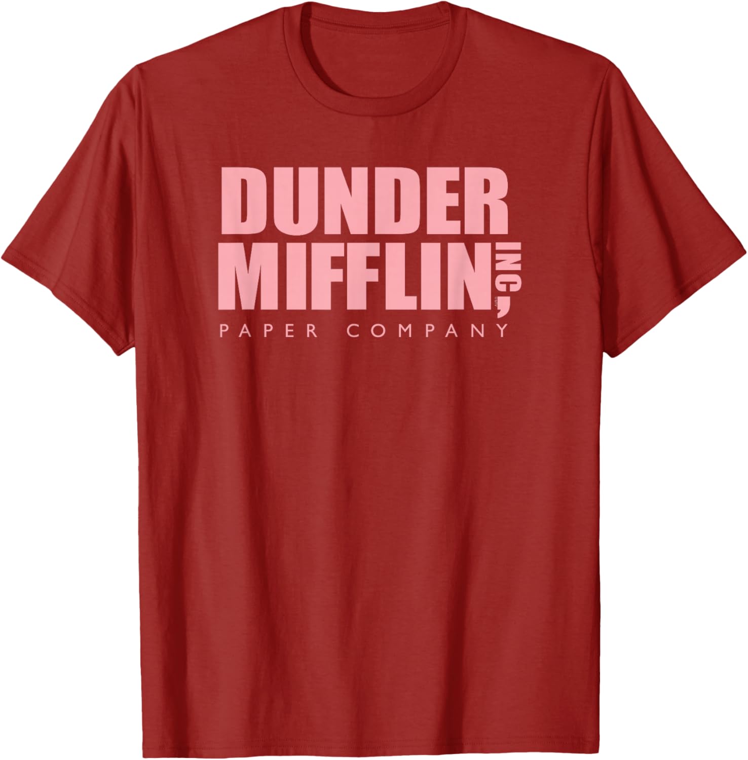 Pink Dunder Mifflin Logo T-Shirt for Office Fans - Fun Casual Wear - 5