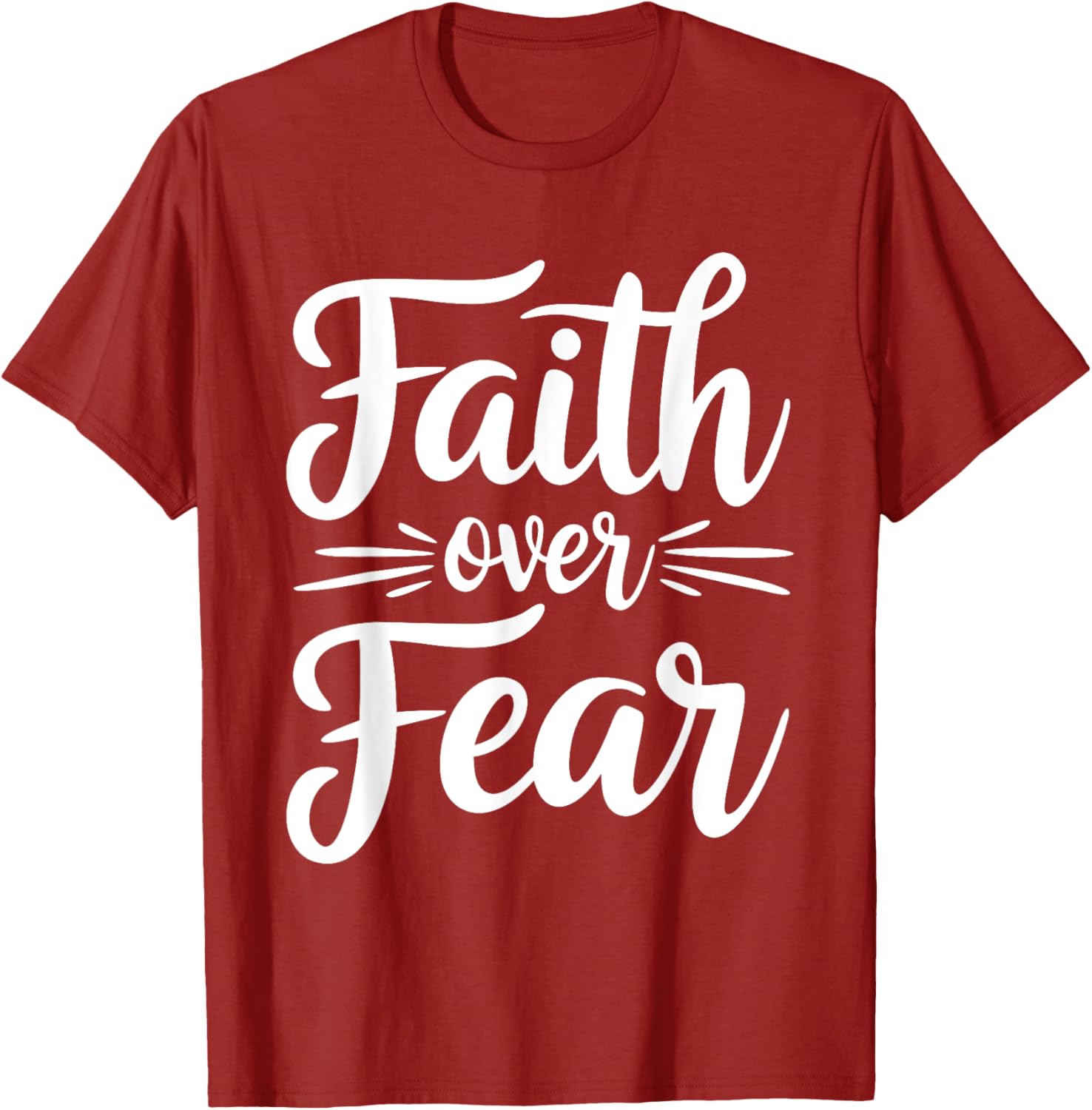 Faith Over Fear Inspirational Black T-Shirt for Adults - Short Sleeve - 23