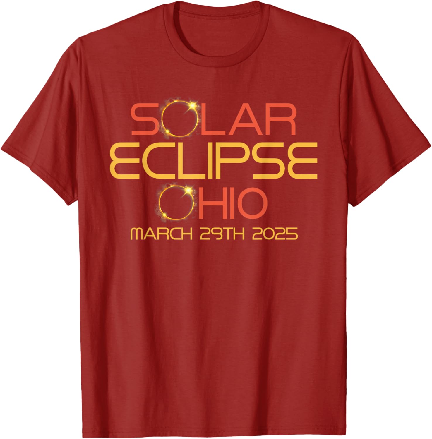 Partial Solar Eclipse March 29 2025 T-Shirt for Ohio Eclipse Fans - 3