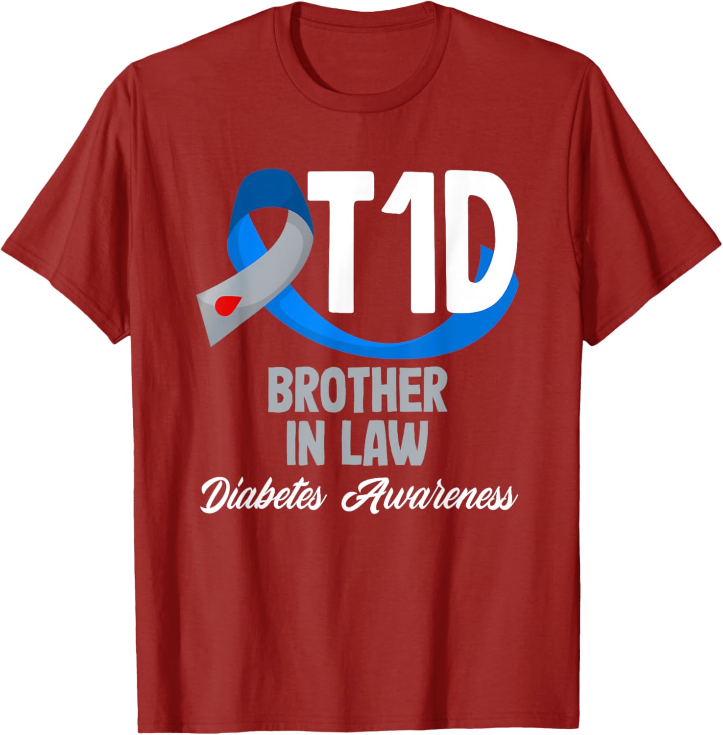 T1D Brother In Law Diabetes Awareness T-Shirt for Supportive Family Members - 1