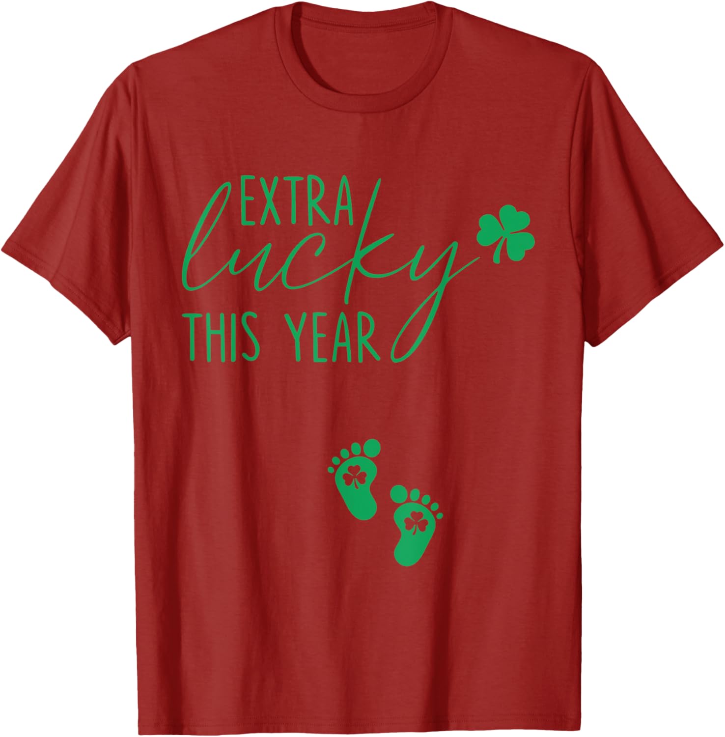 Extra Lucky St Patricks Day Pregnancy Announcement T-Shirt for Moms - 11
