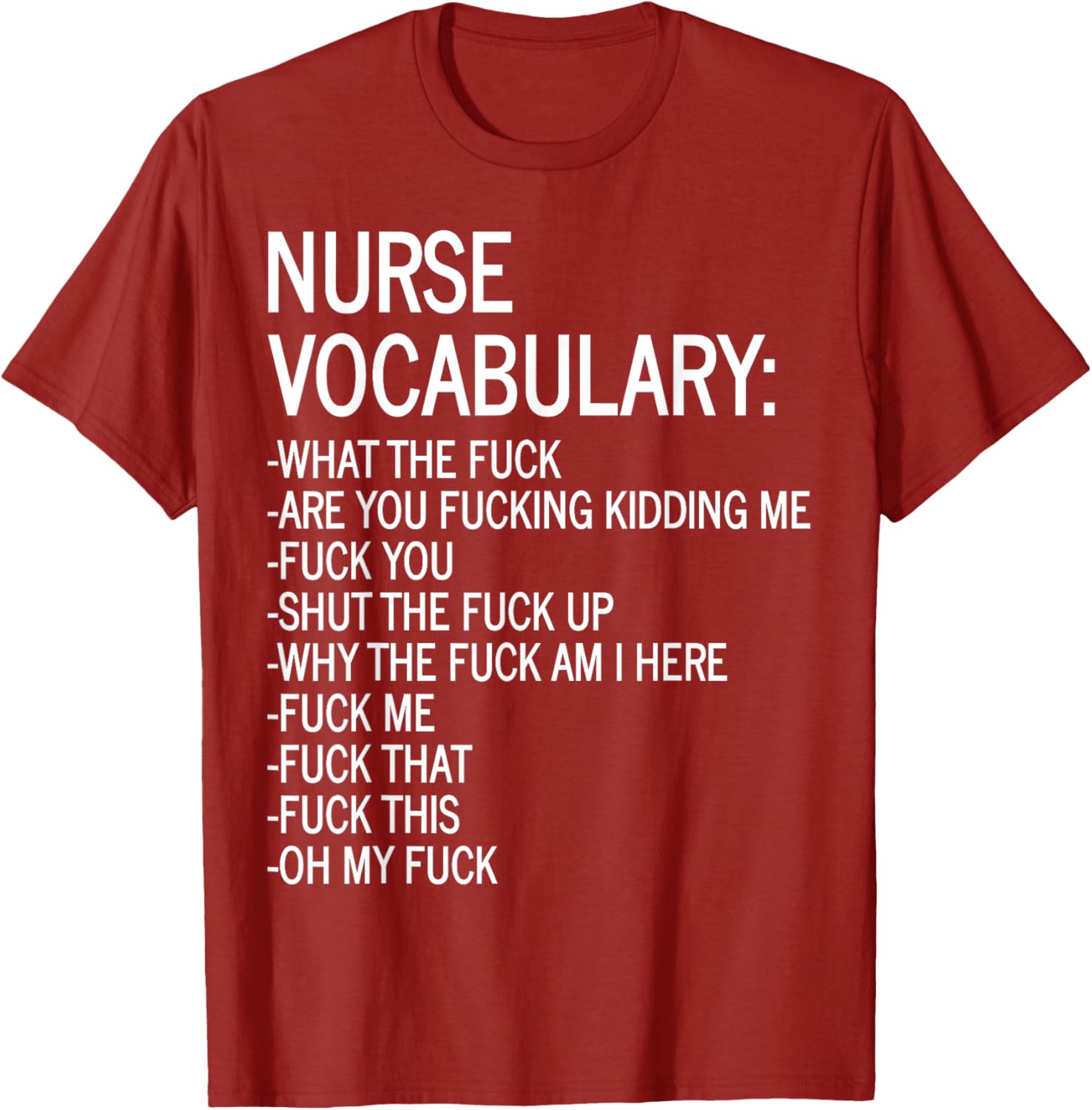 Nurse Vocabulary T-Shirt for Medical Professionals and Nursing Students - 1