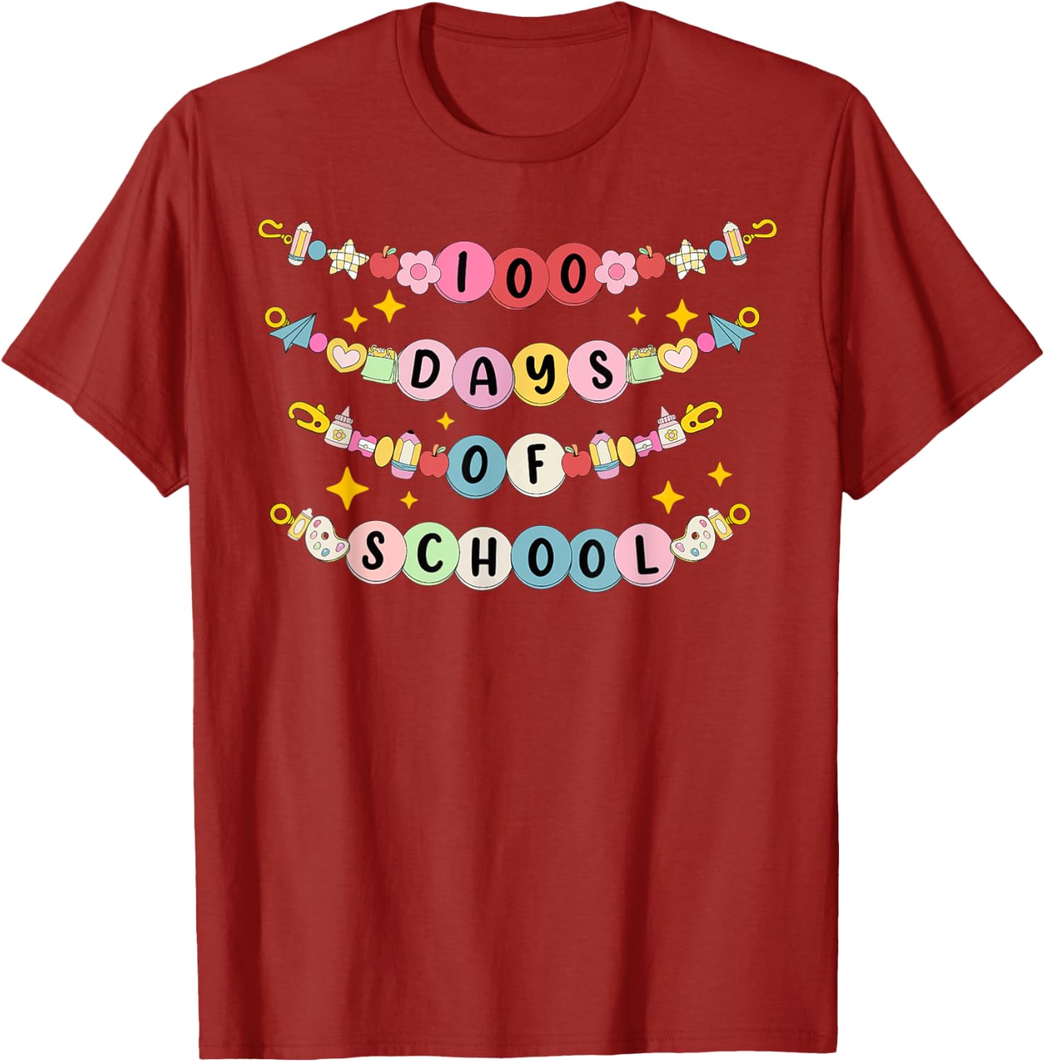 Happy 100 Days of School Bracelet and T-Shirt for Students and Teachers - 19