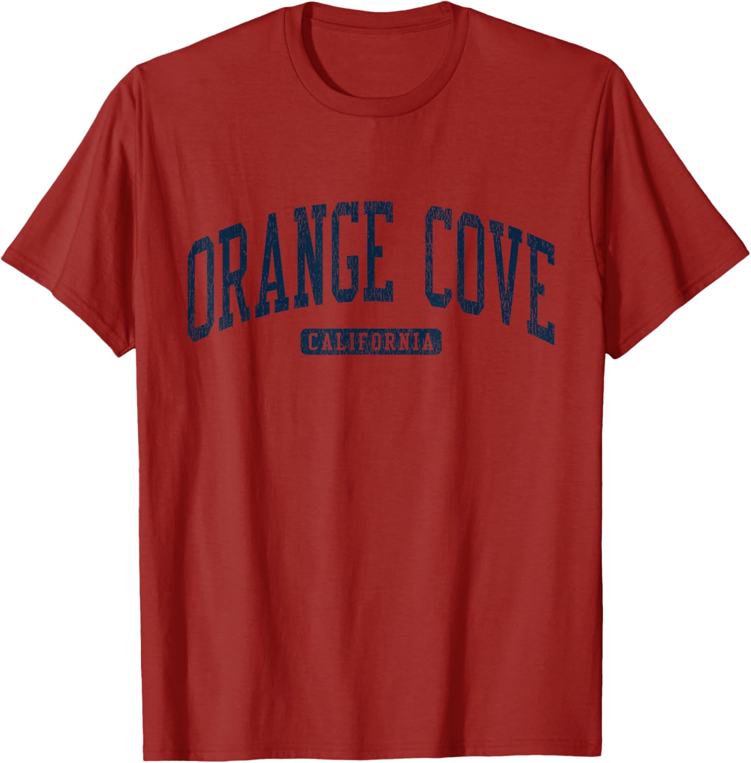 Orange Cove California College Style Blue T-Shirt for Students and Alumni - 1