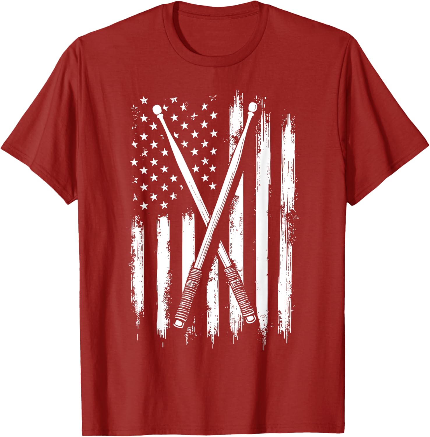 American Flag Drumsticks T-Shirt for Proud USA Drummers - 4