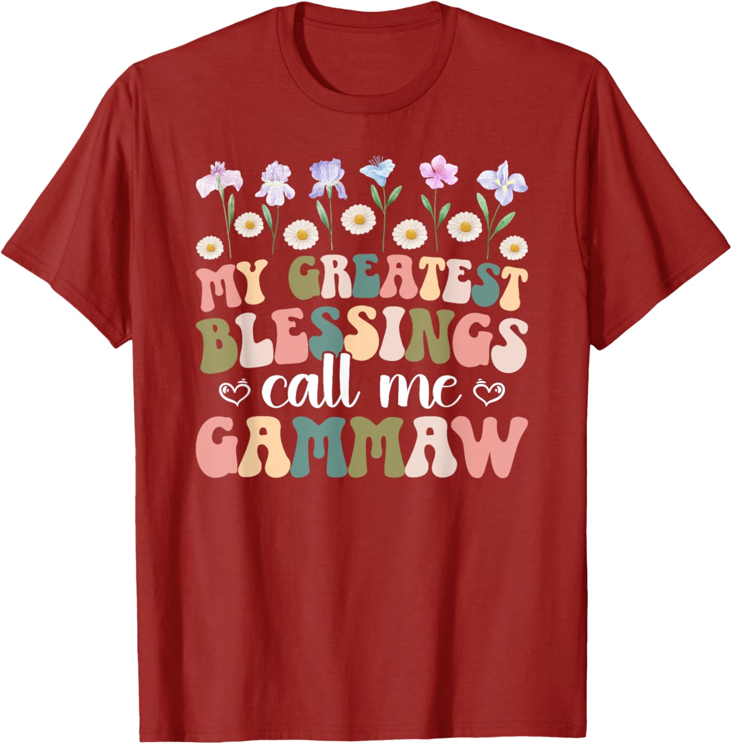 Greatest Blessings Gammaw Grandma Grandmother T-Shirt for Family Love - 1